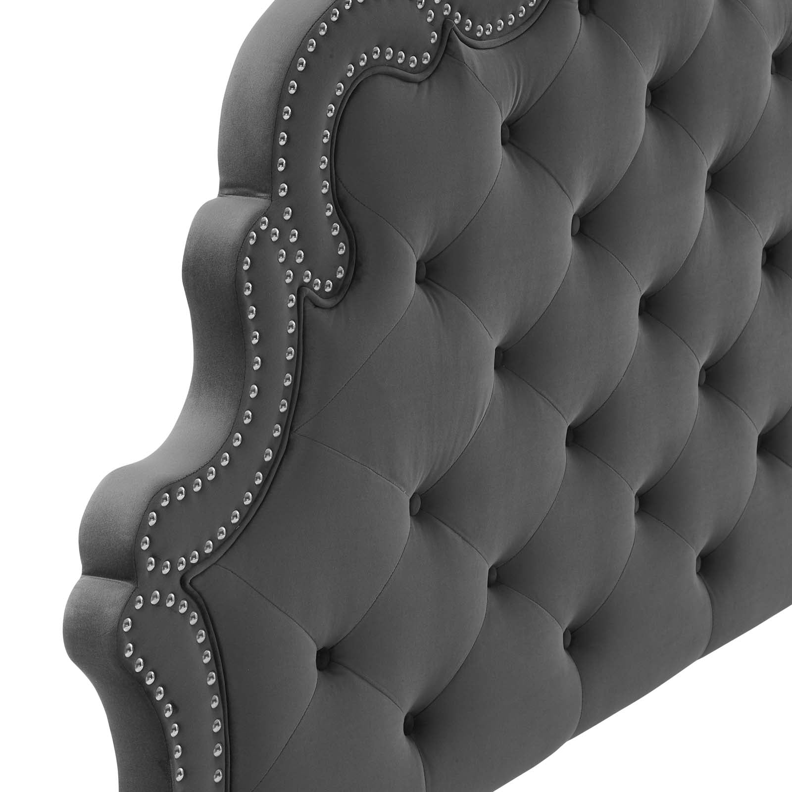 Modway Headboards - Arabella Button-Tufted Performance Velvet King/California King Headboard Charcoal