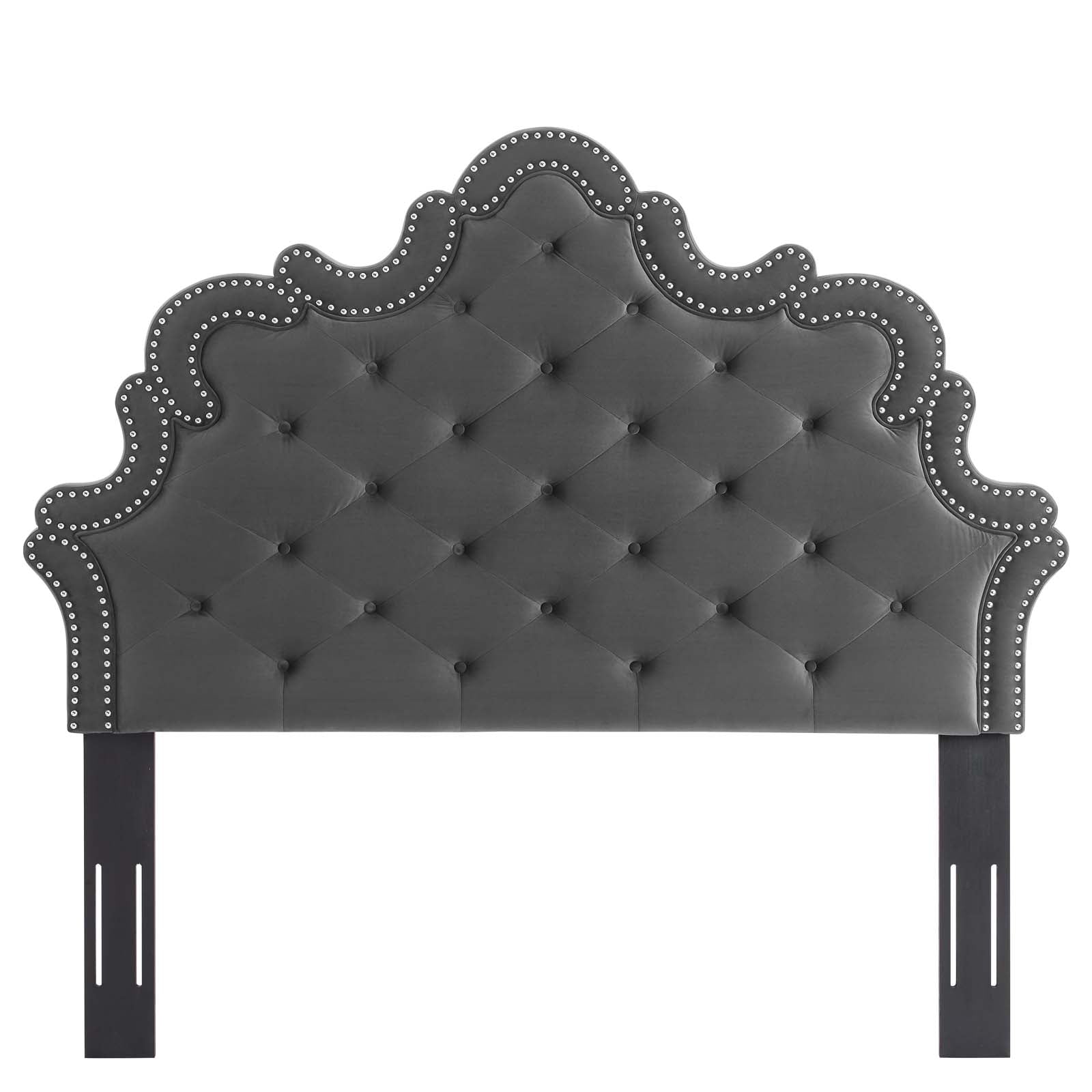 Modway Headboards - Arabella Button-Tufted Performance Velvet King/California King Headboard Charcoal