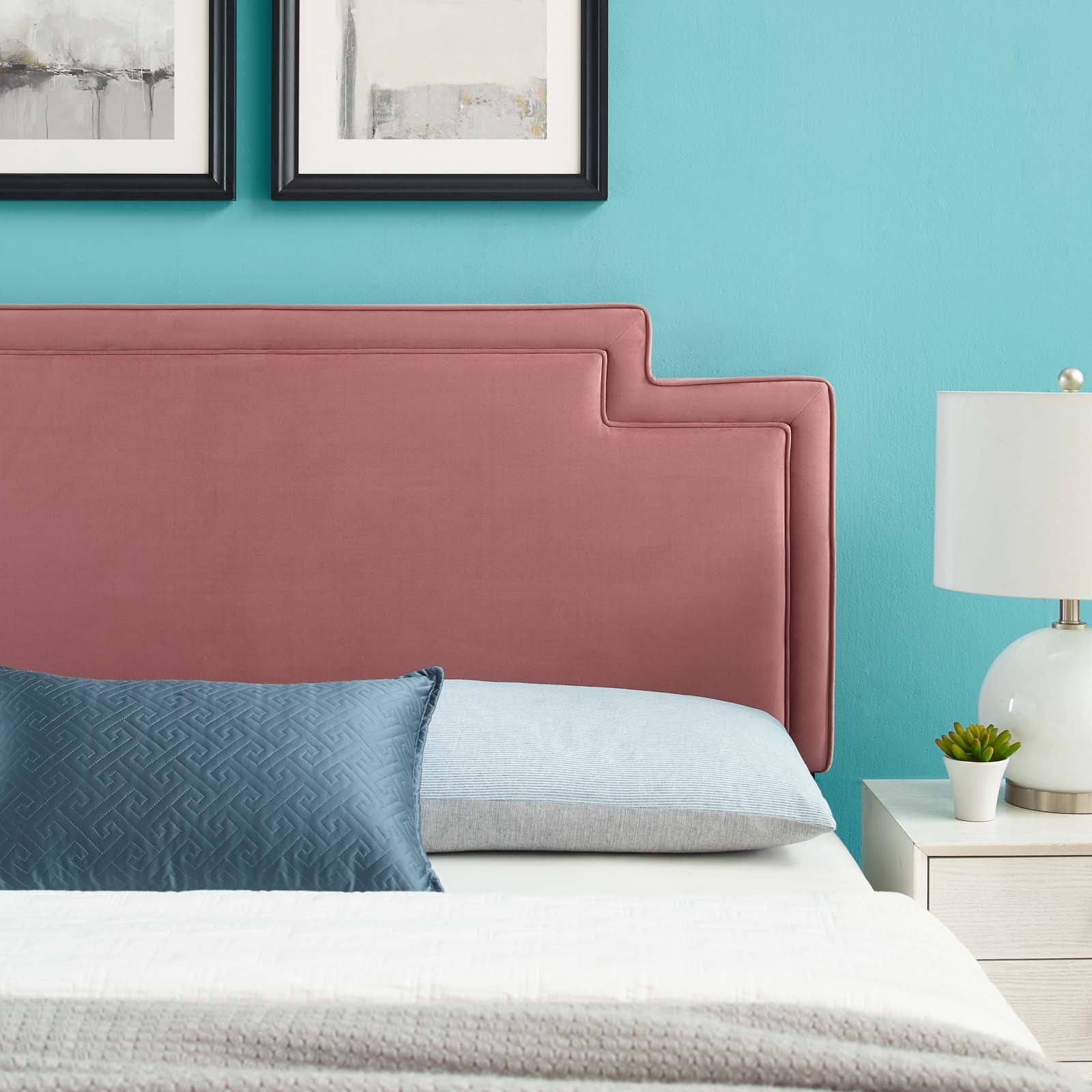 Modway Headboards - Transfix Performance Velvet Full/Queen Headboard Dusty Rose