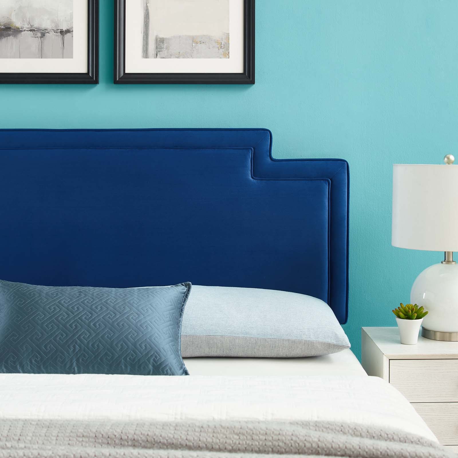 Modway Headboards - Transfix Performance Velvet Full/Queen Headboard Navy