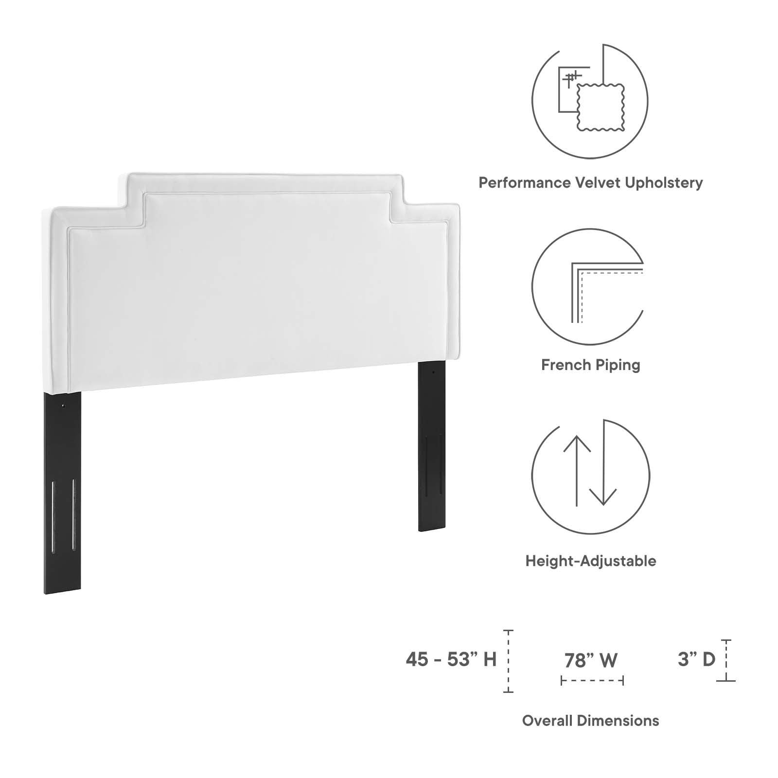 Modway Headboards - Transfix Performance Velvet King/California King Headboard White