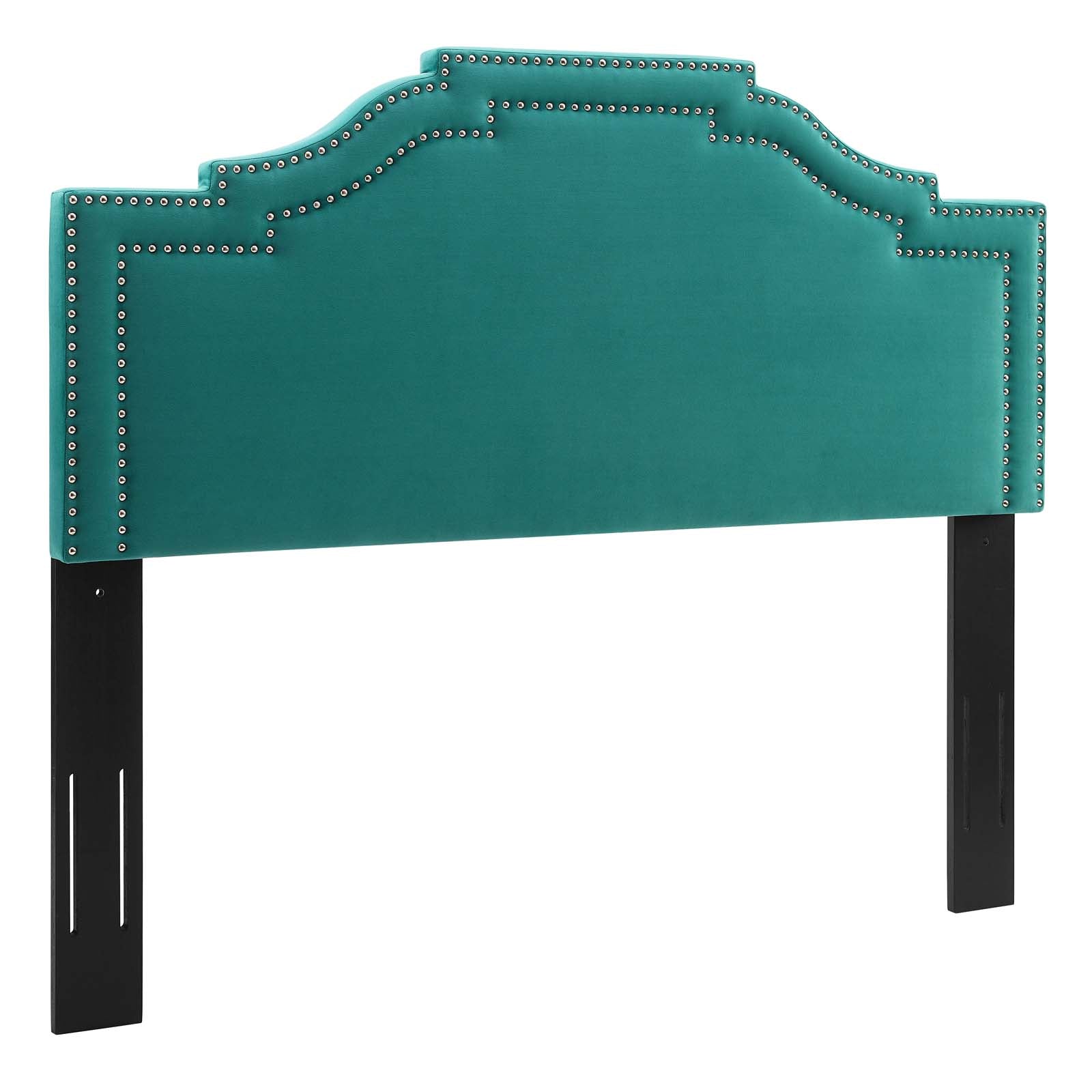 Modway Headboards - Emerson Performance Velvet Queen Platform Bed Teal