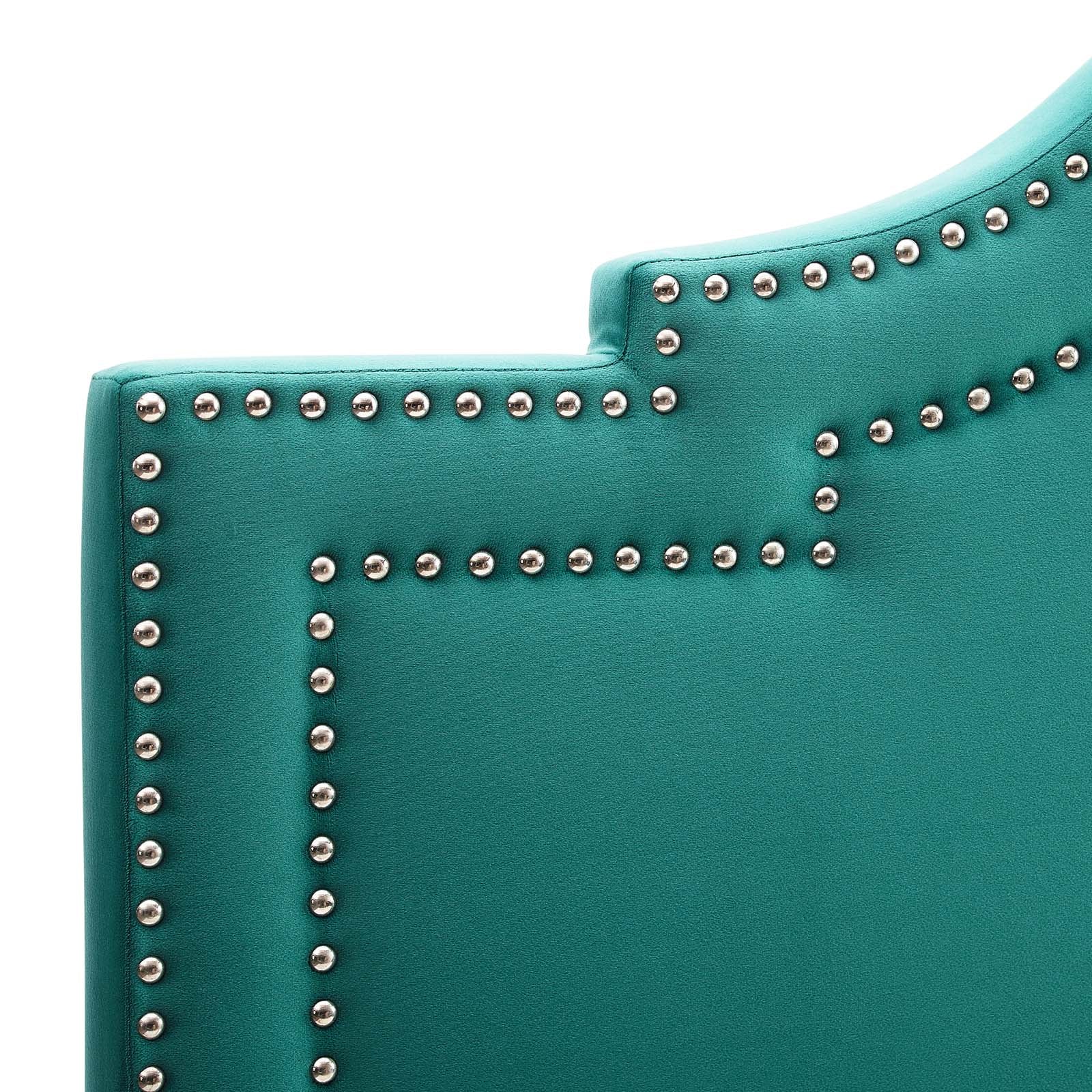 Modway Headboards - Emerson Performance Velvet Queen Platform Bed Teal