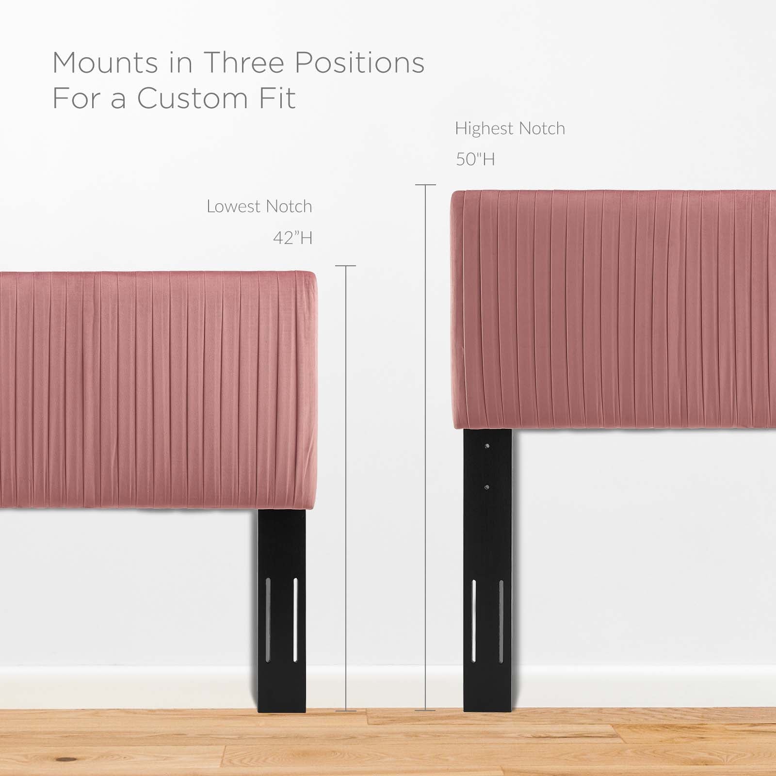 Modway Beds - Peyton Performance Velvet Queen Platform Bed Dusty Rose