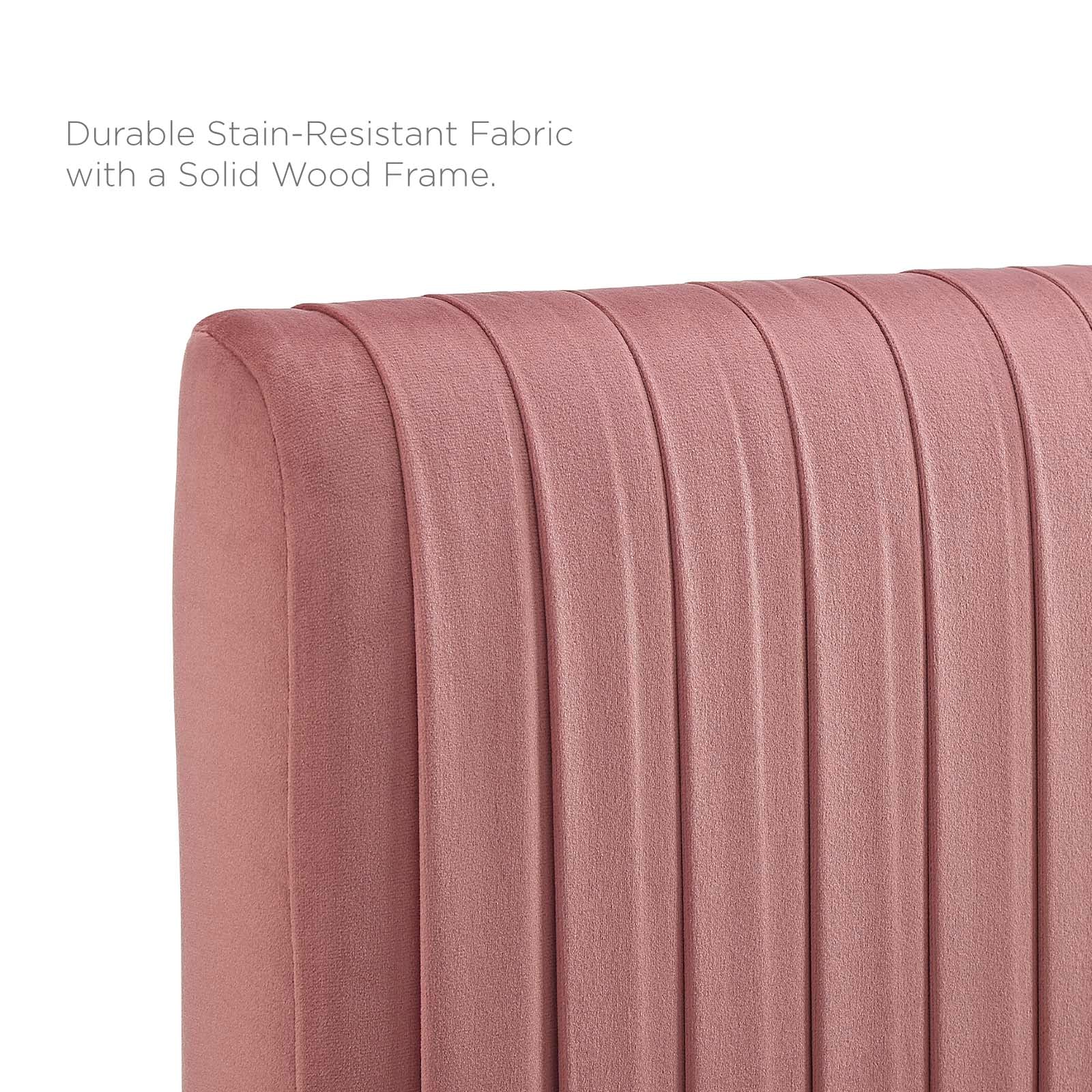 Modway Beds - Peyton Performance Velvet Queen Platform Bed Dusty Rose