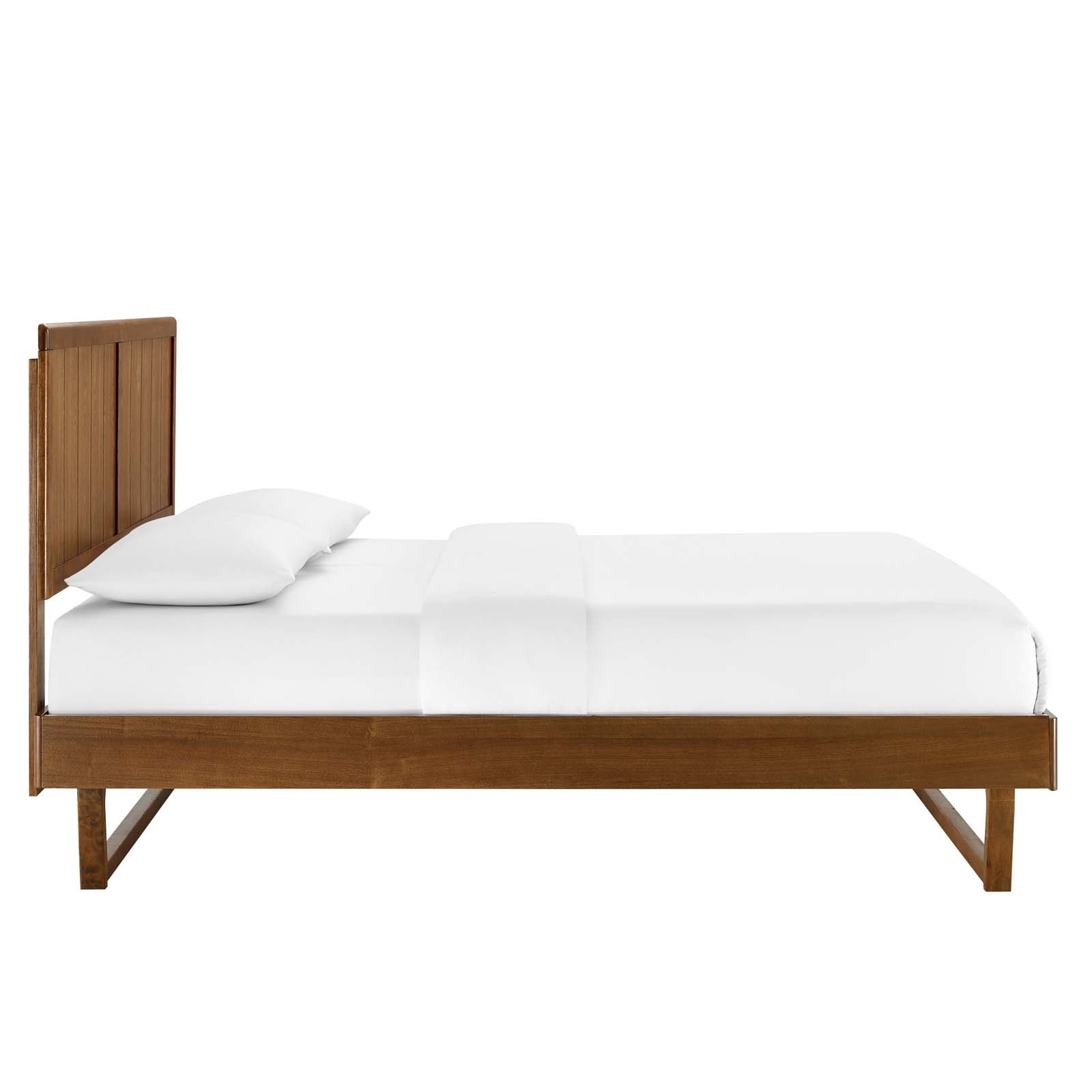 Modway Beds - Alana King Wood Platform Bed With Angular Frame Walnut