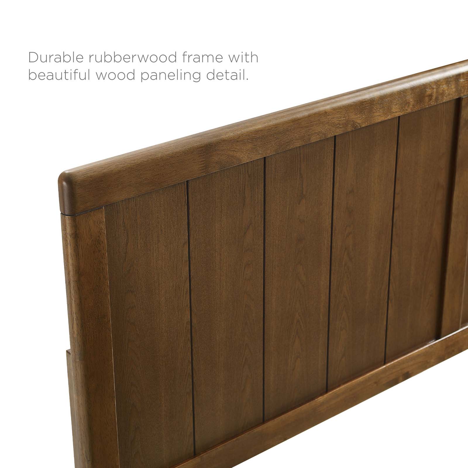 Modway Beds - Alana King Wood Platform Bed With Angular Frame Walnut