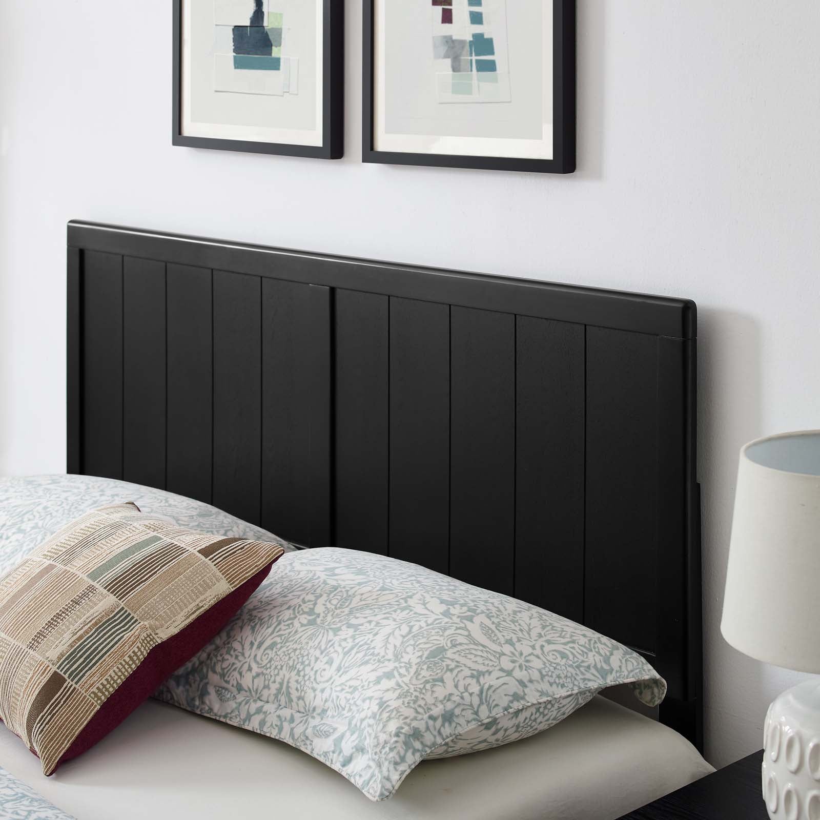 Modway Beds - Alana King Wood Platform Bed With Splayed Legs Black