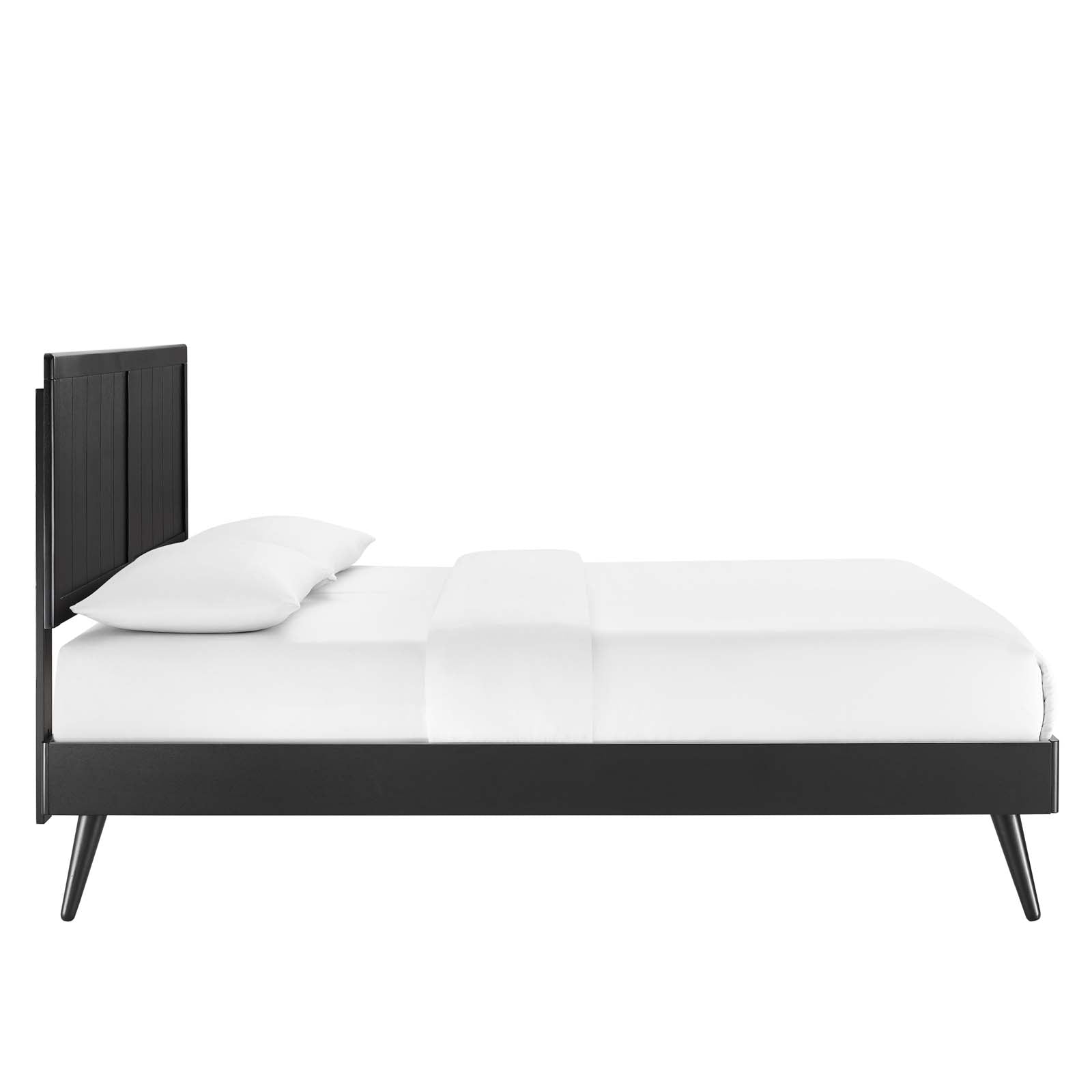 Modway Beds - Alana King Wood Platform Bed With Splayed Legs Black