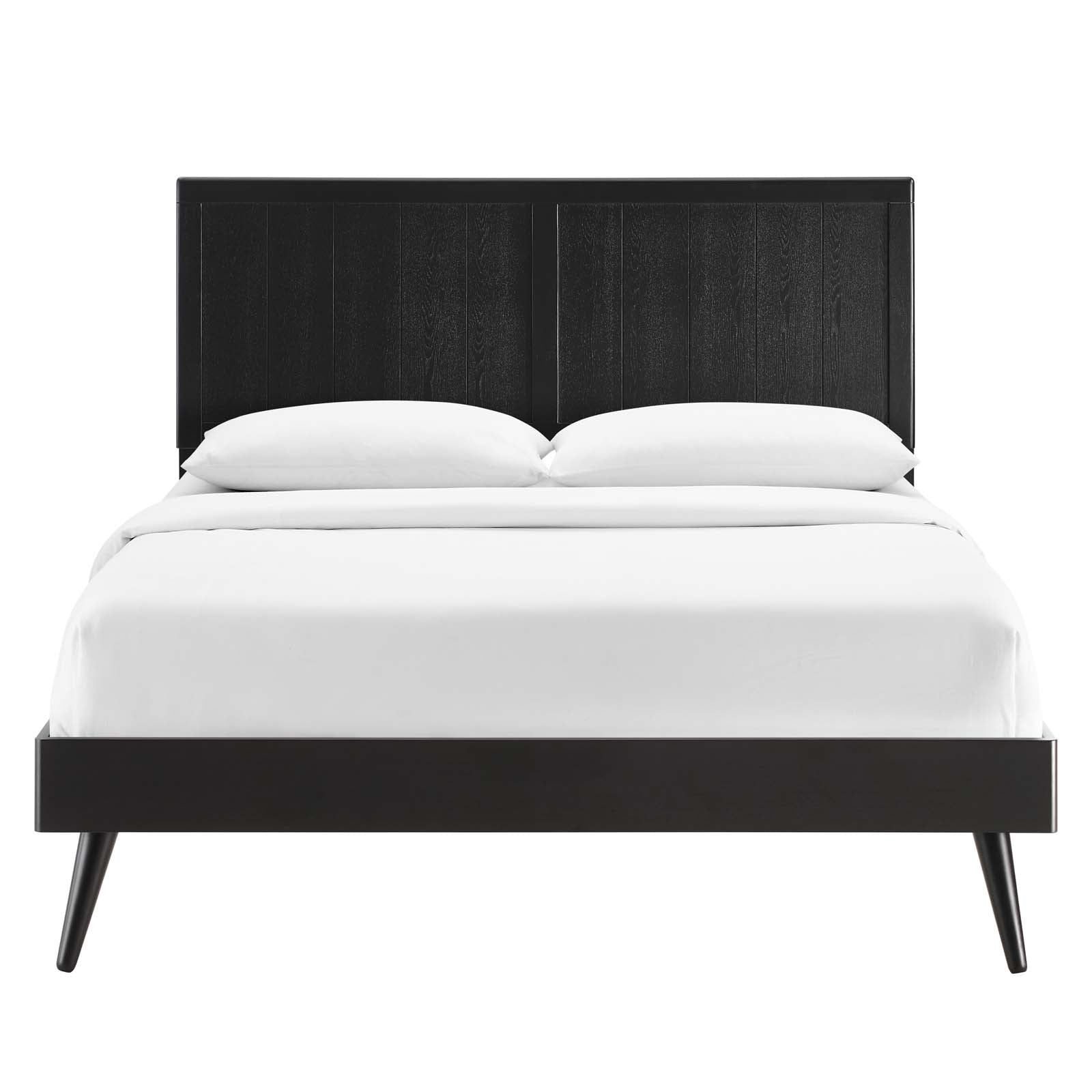 Modway Beds - Alana King Wood Platform Bed With Splayed Legs Black