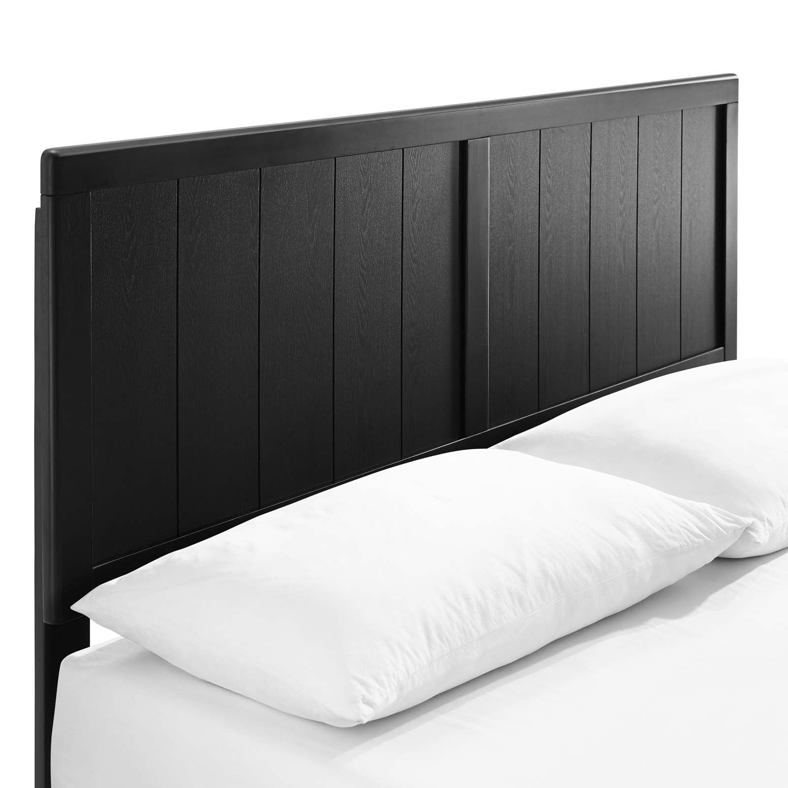 Modway Beds - Alana King Wood Platform Bed With Splayed Legs Black