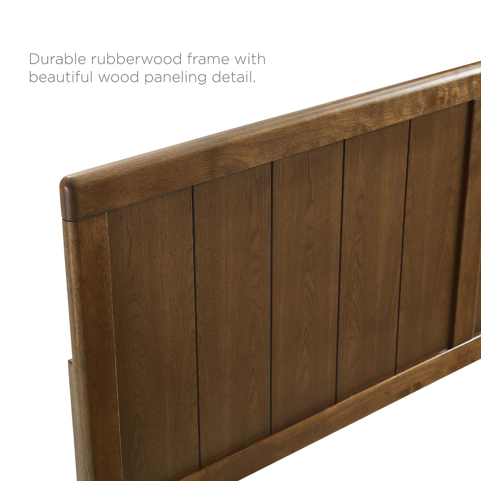 Modway Beds - Alana King Wood Platform Bed With Splayed Legs Walnut