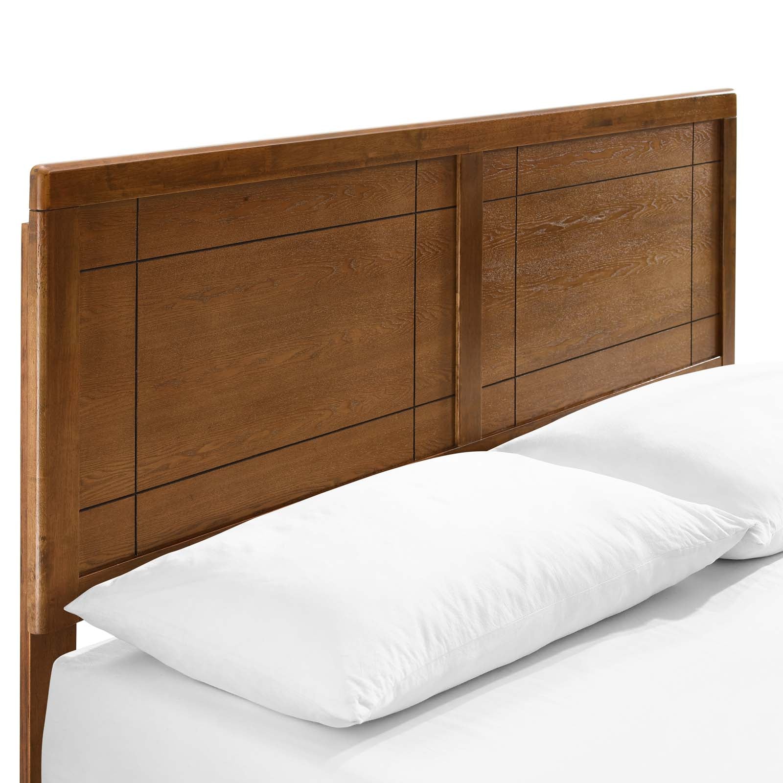 Modway Beds - Marlee Full Wood Platform Bed With Angular Frame Walnut
