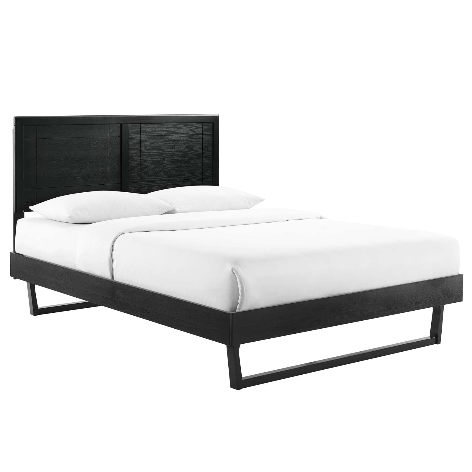 Modway Beds - Marlee-King-Wood-Platform-Bed-With-Angular-Frame-Black