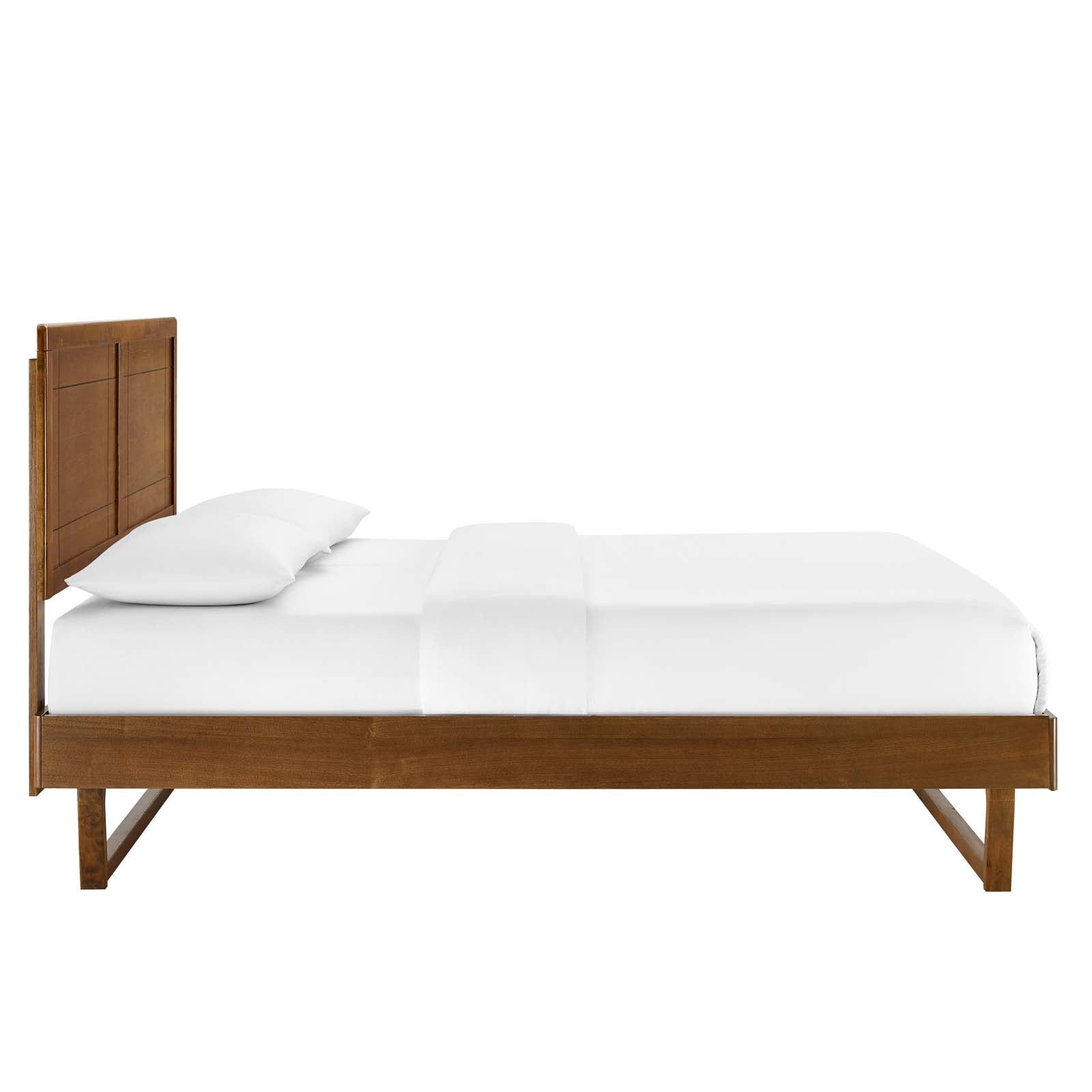 Modway Beds - Marlee King Wood Platform Bed With Angular Frame Walnut