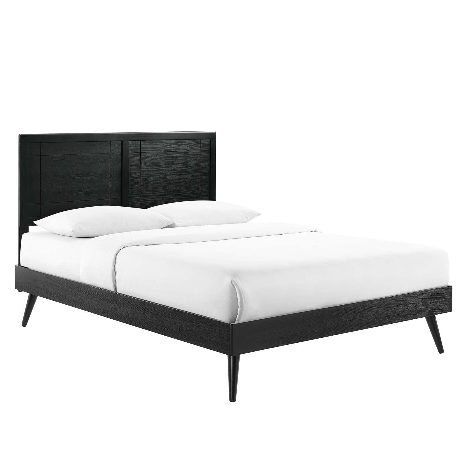Modway Beds - Marlee King Wood Platform Bed With Splayed Legs Black