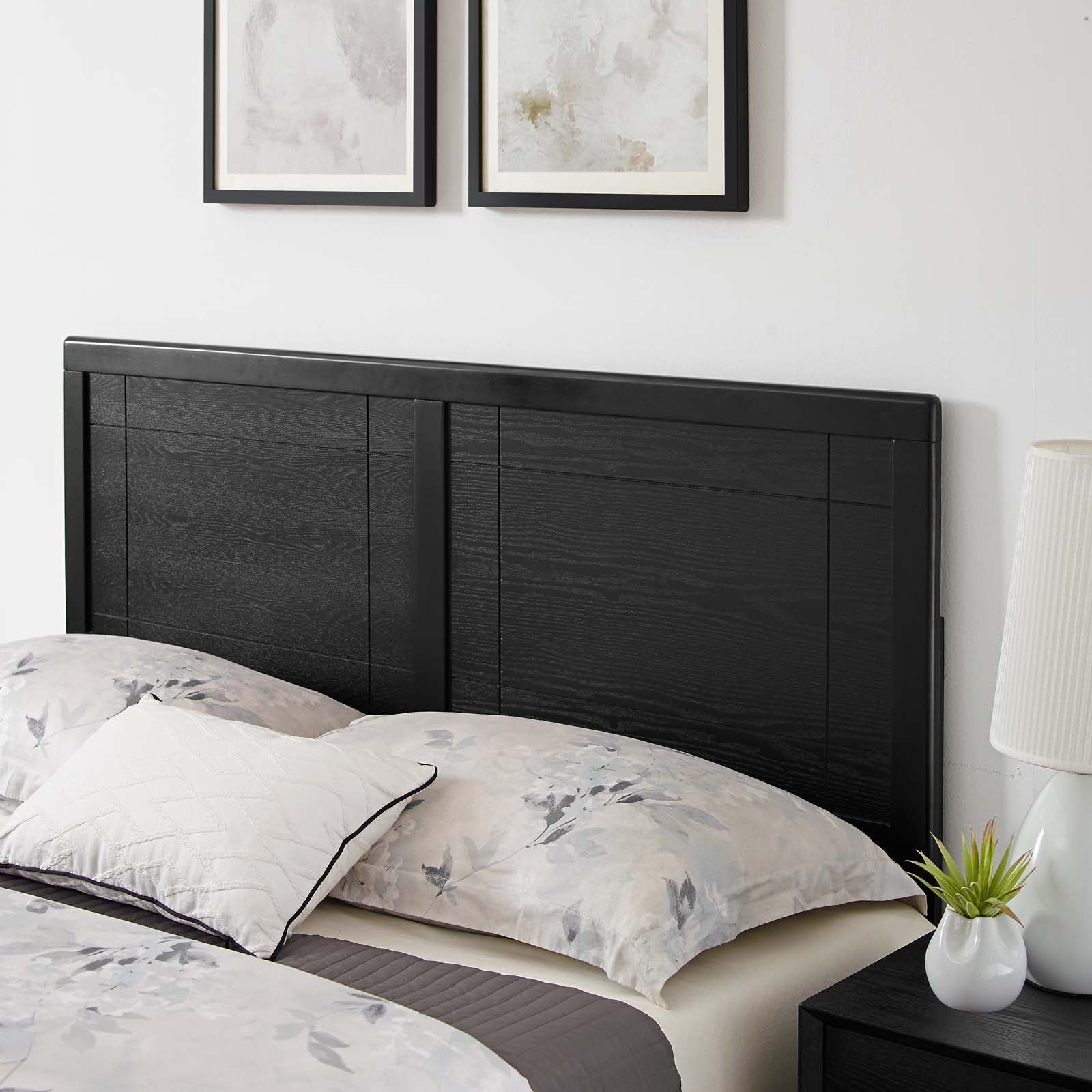 Modway Beds - Marlee King Wood Platform Bed With Splayed Legs Black