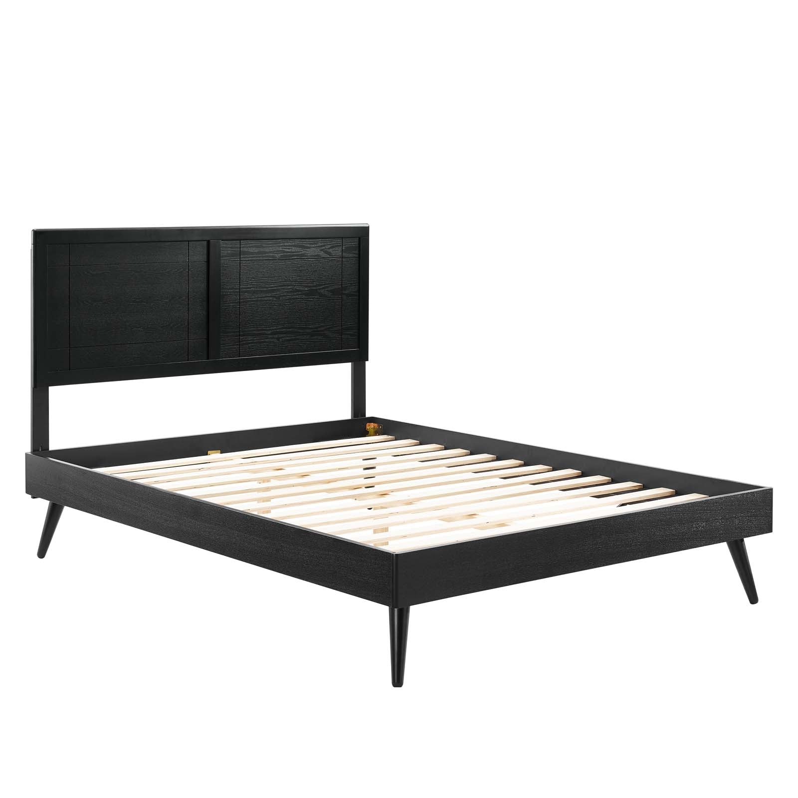Modway Beds - Marlee King Wood Platform Bed With Splayed Legs Black