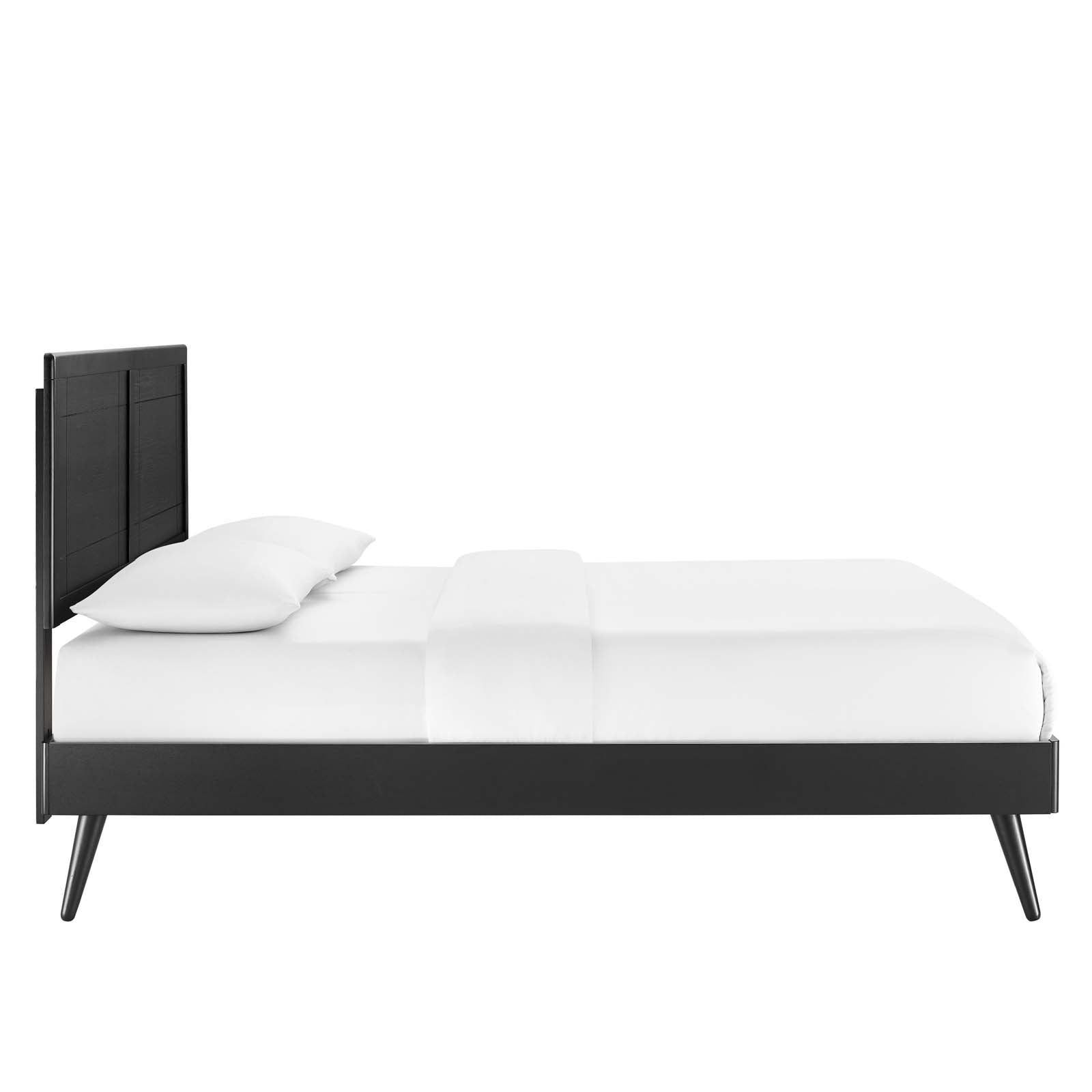 Modway Beds - Marlee King Wood Platform Bed With Splayed Legs Black