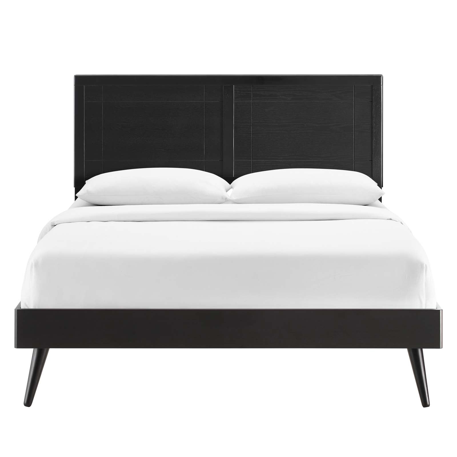 Modway Beds - Marlee King Wood Platform Bed With Splayed Legs Black