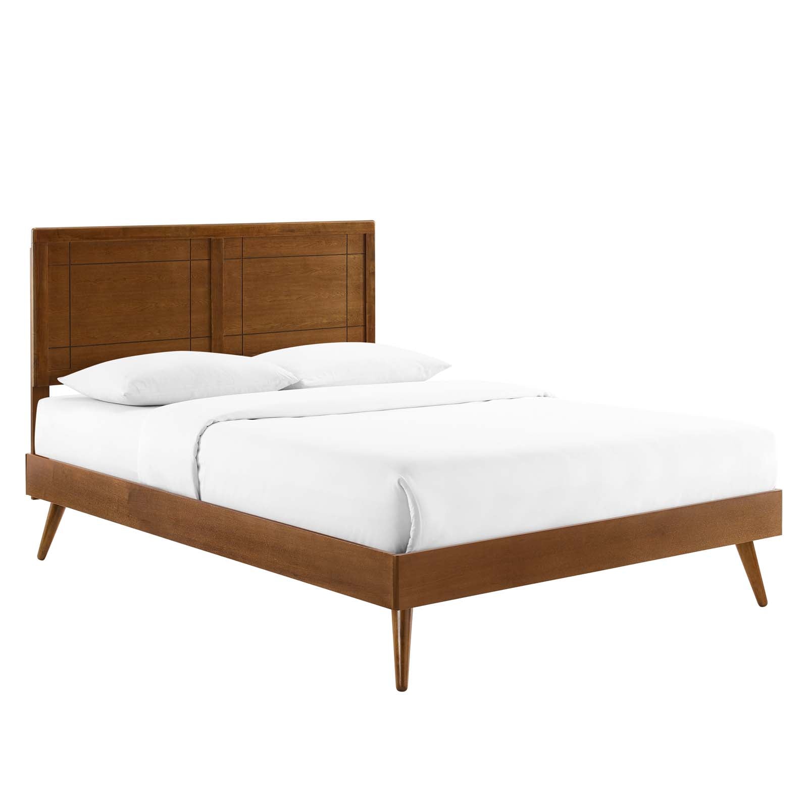Modway Beds - Marlee King Wood Platform Bed With Splayed Legs Walnut
