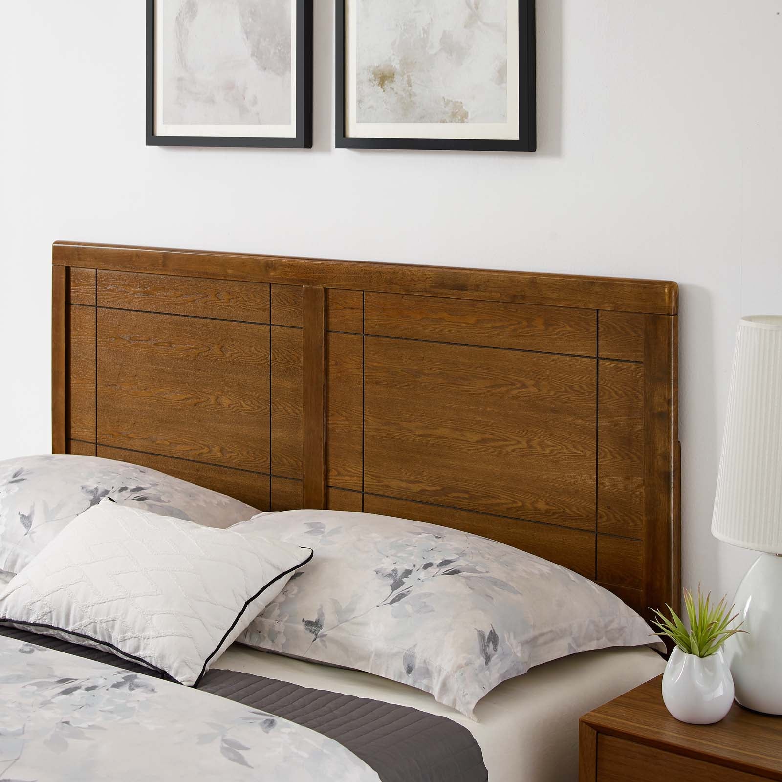 Modway Beds - Marlee King Wood Platform Bed With Splayed Legs Walnut