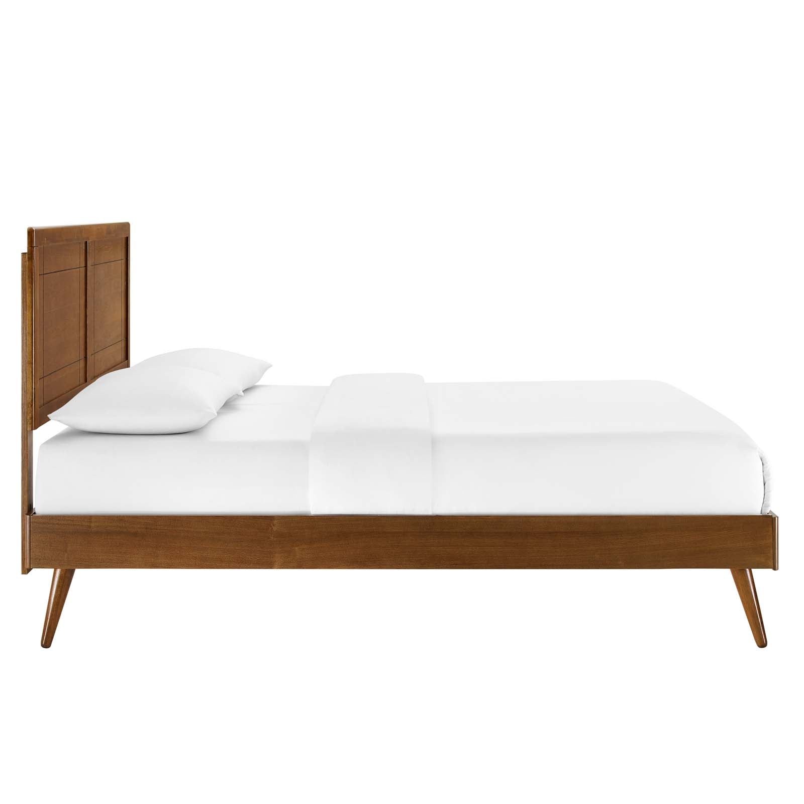 Modway Beds - Marlee King Wood Platform Bed With Splayed Legs Walnut