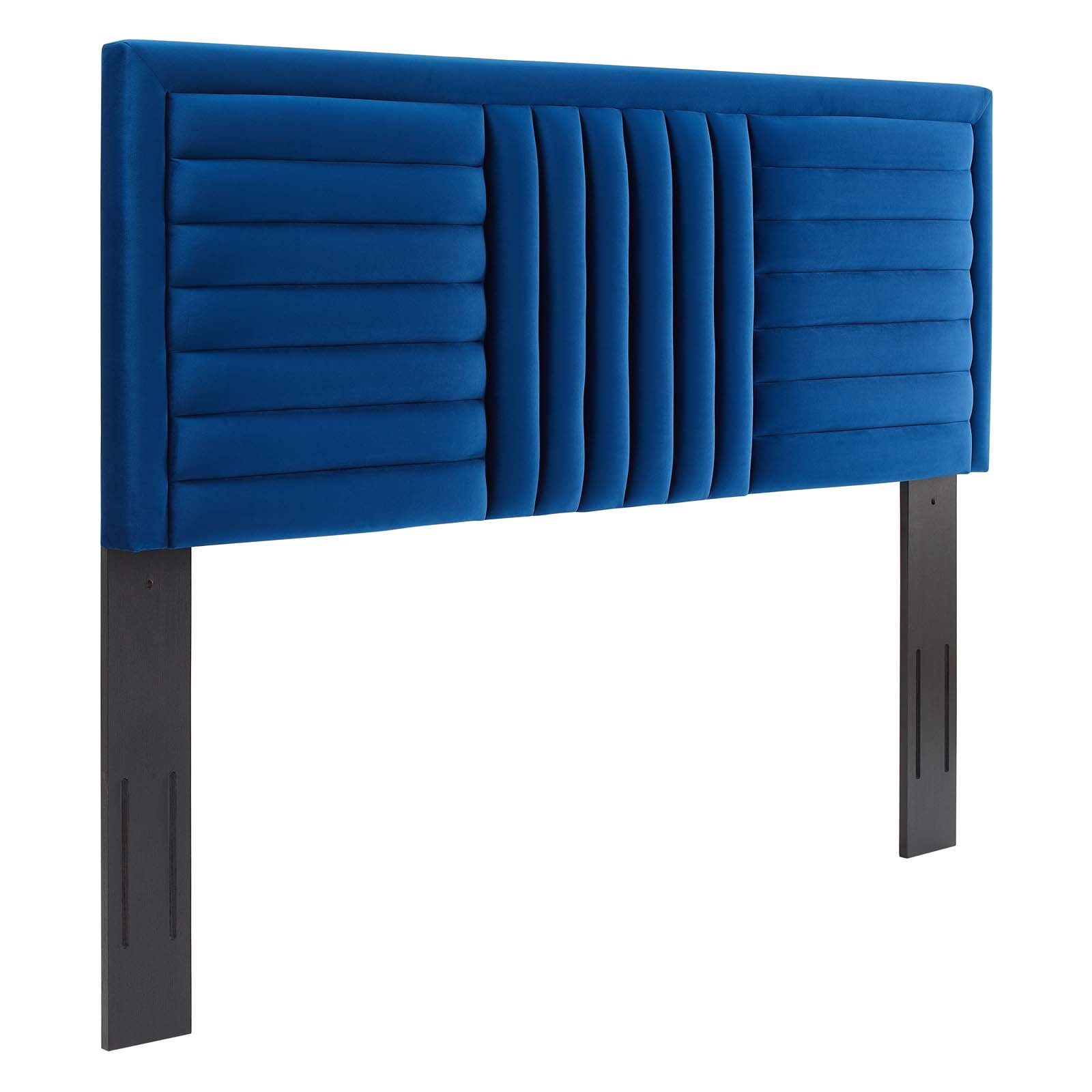 Modway Headboards - Believe-Channel-Tufted-Performance-Velvet-Full/Queen-Headboard-Navy