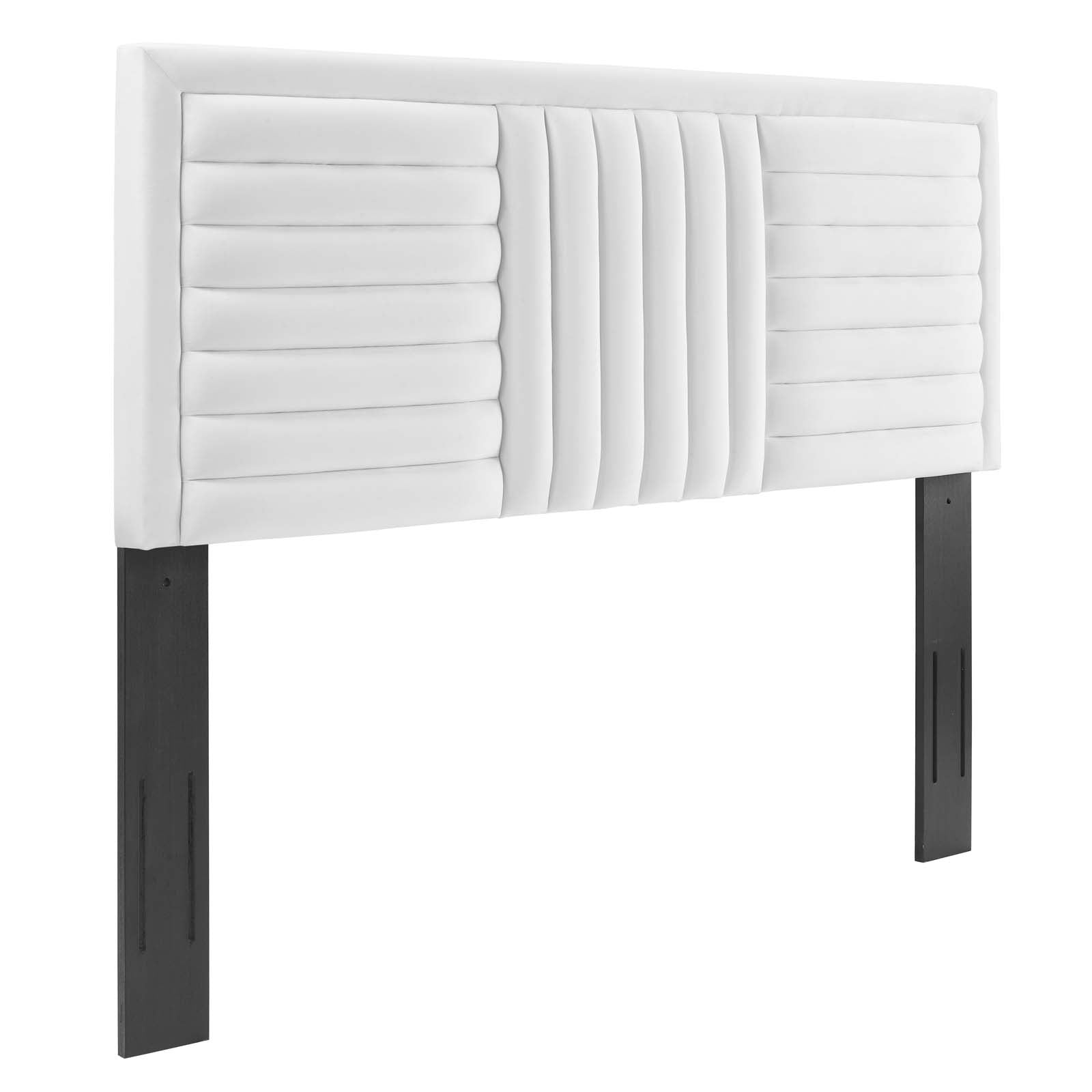 Modway Headboards - Believe-Channel-Tufted-Performance-Velvet-Full/Queen-Headboard-White