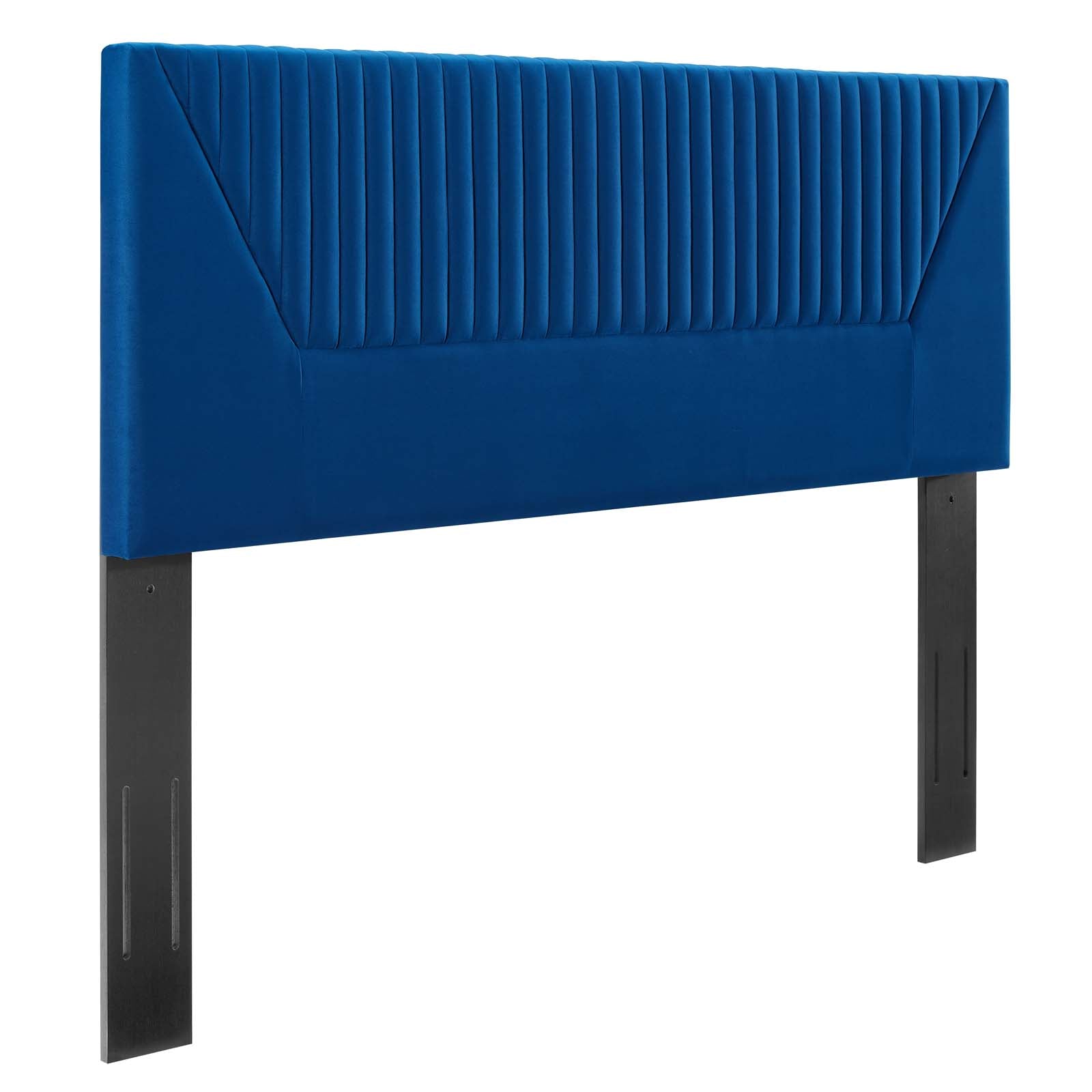 Modway Headboards - Patience-Channel-Tufted-Performance-Velvet-Twin-Headboard-Navy