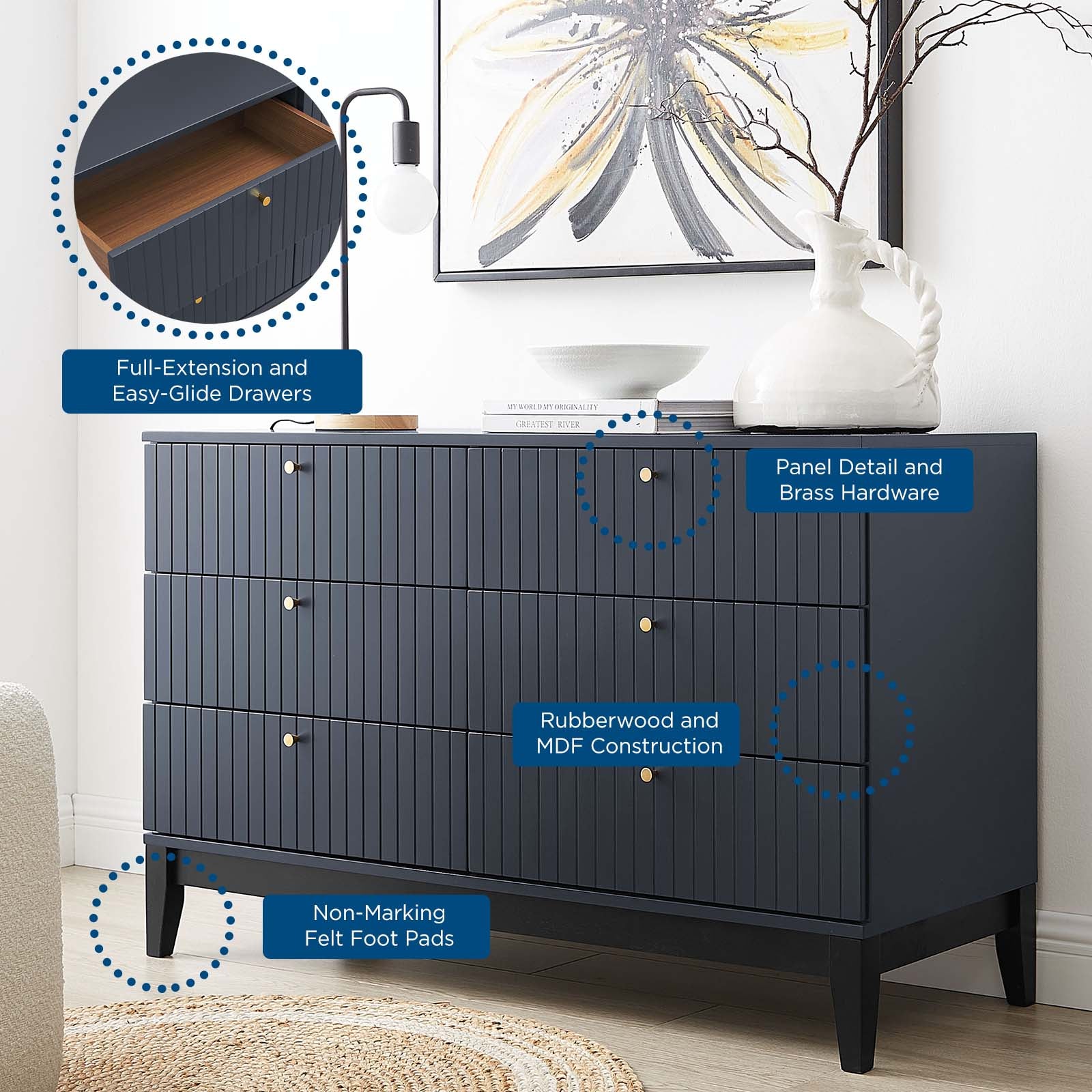 Modway Dressers - Dakota Dresser Blue