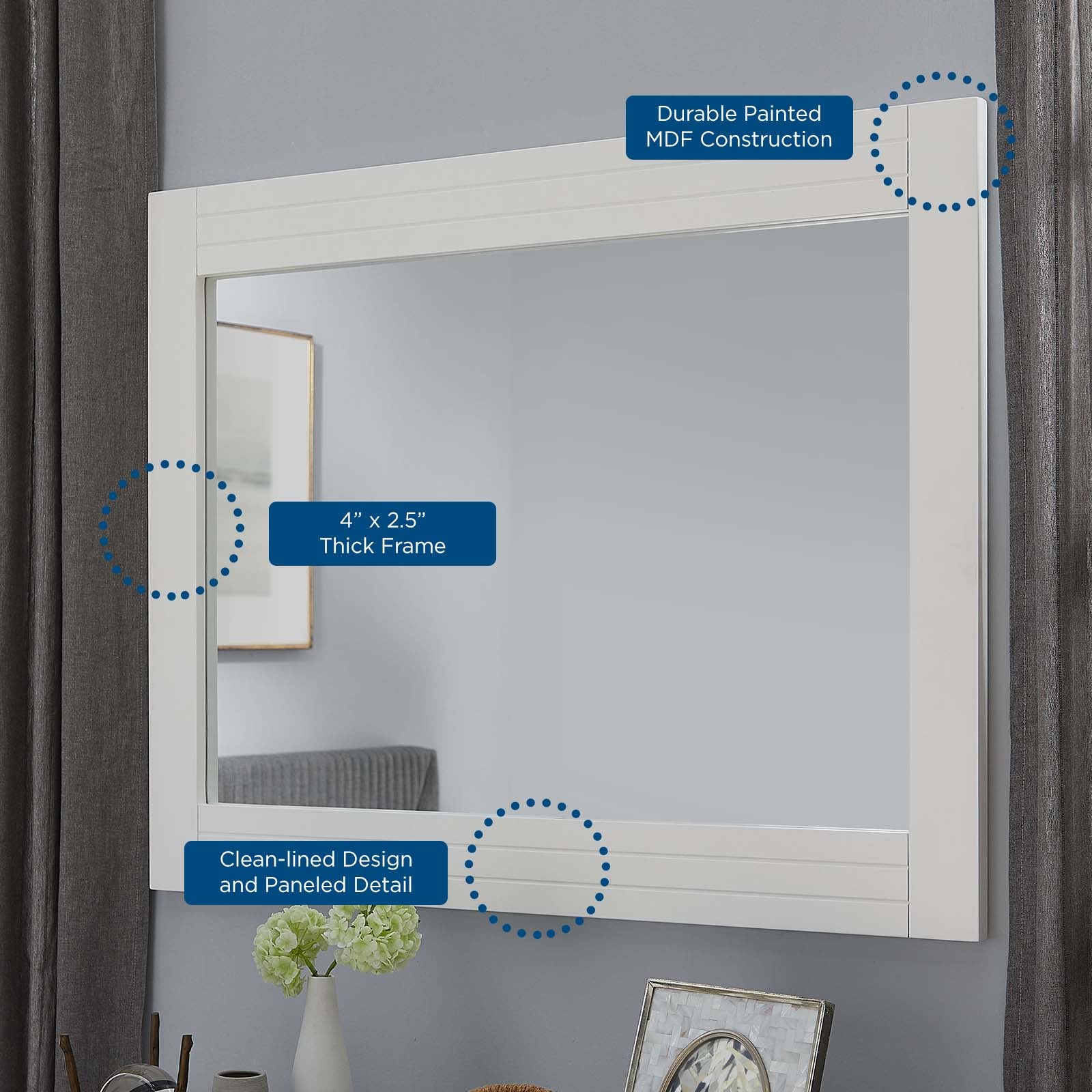 Modway Mirrors - Dakota Mirror White