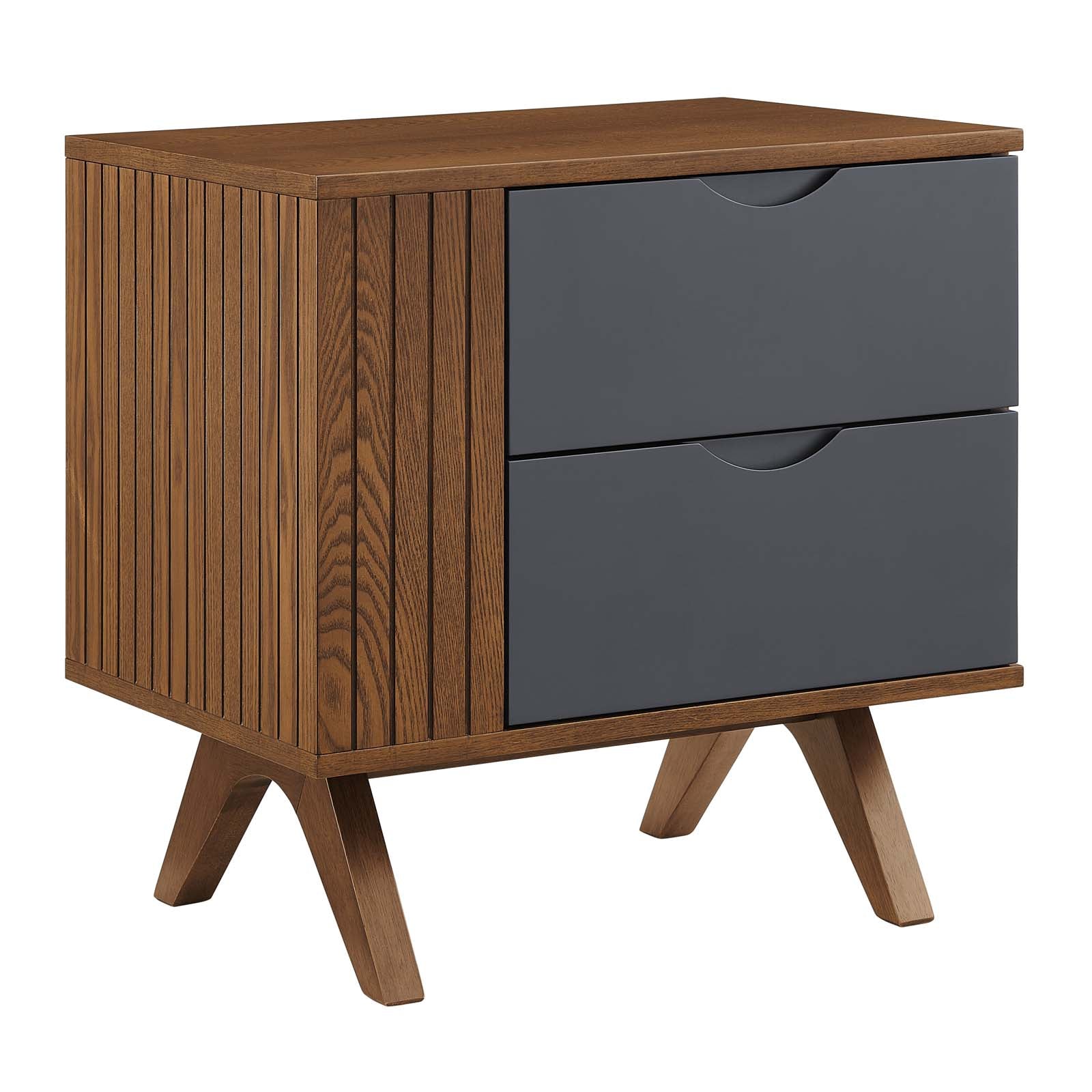 Modway Nightstands & Side Tables - Dylan Nightstand Walnut Gray