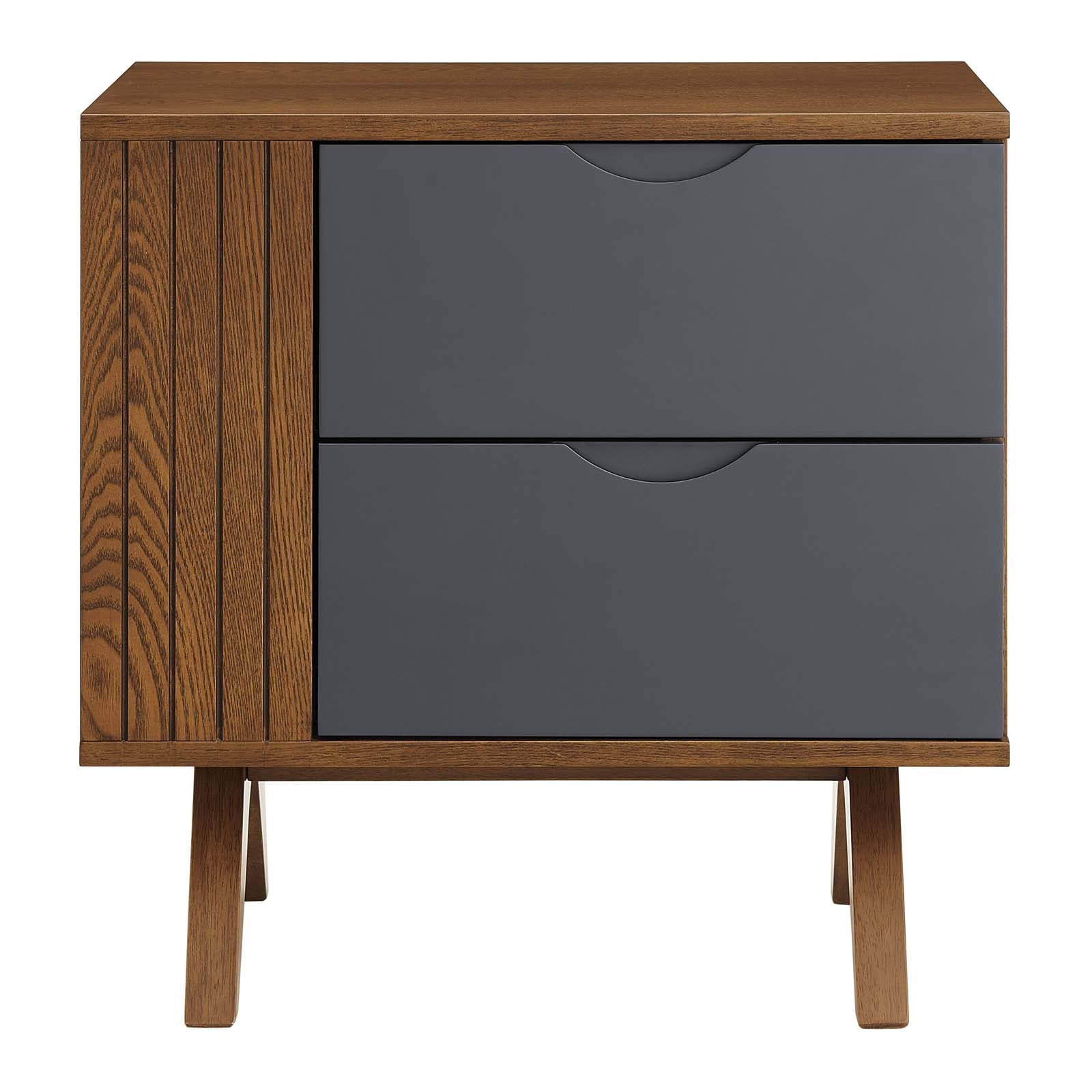 Modway Nightstands & Side Tables - Dylan Nightstand Walnut Gray