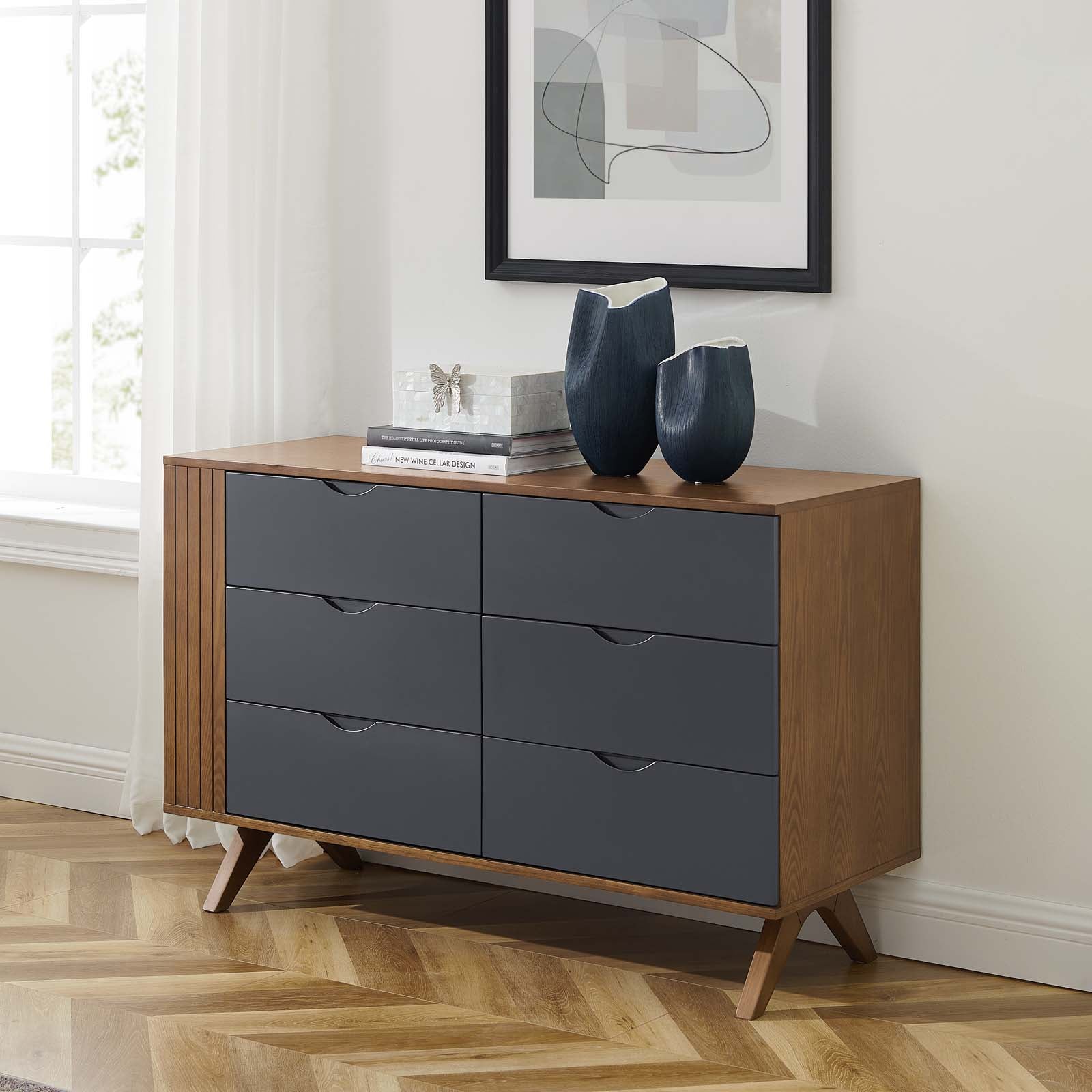 Modway Dressers - Dylan Dresser Walnut Gray