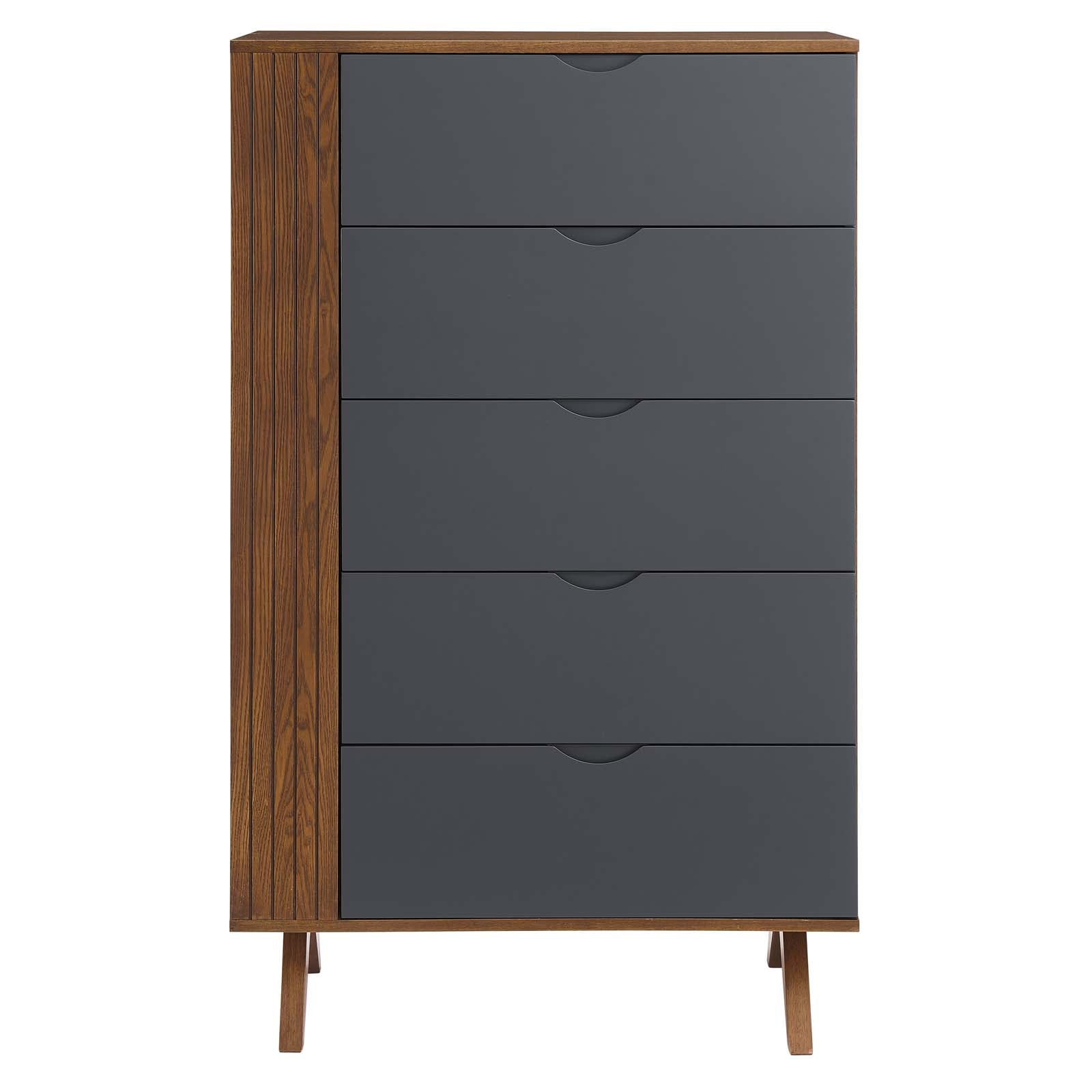 Modway Chest of Drawers - Dylan Chest Walnut Gray