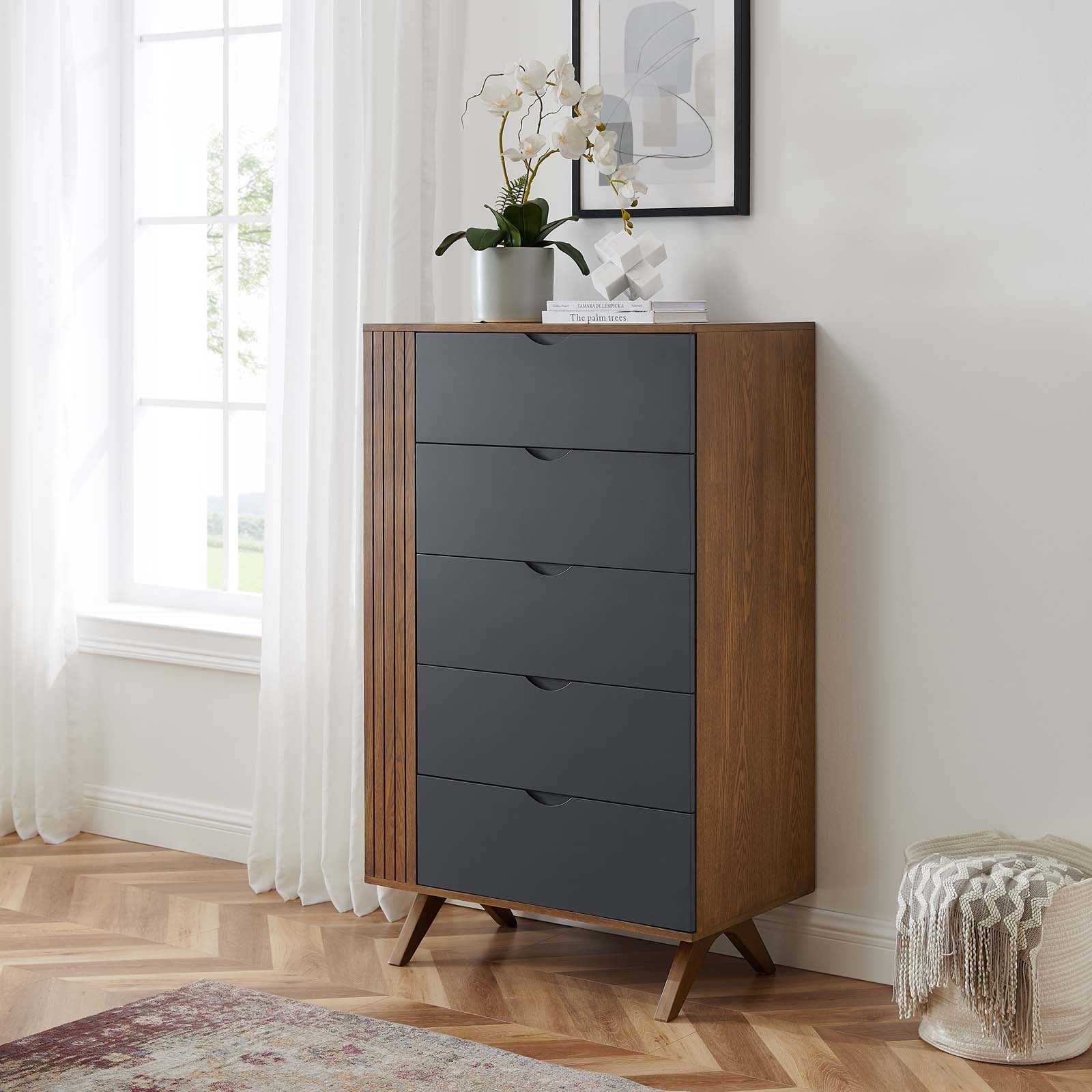 Modway Chest of Drawers - Dylan Chest Walnut Gray