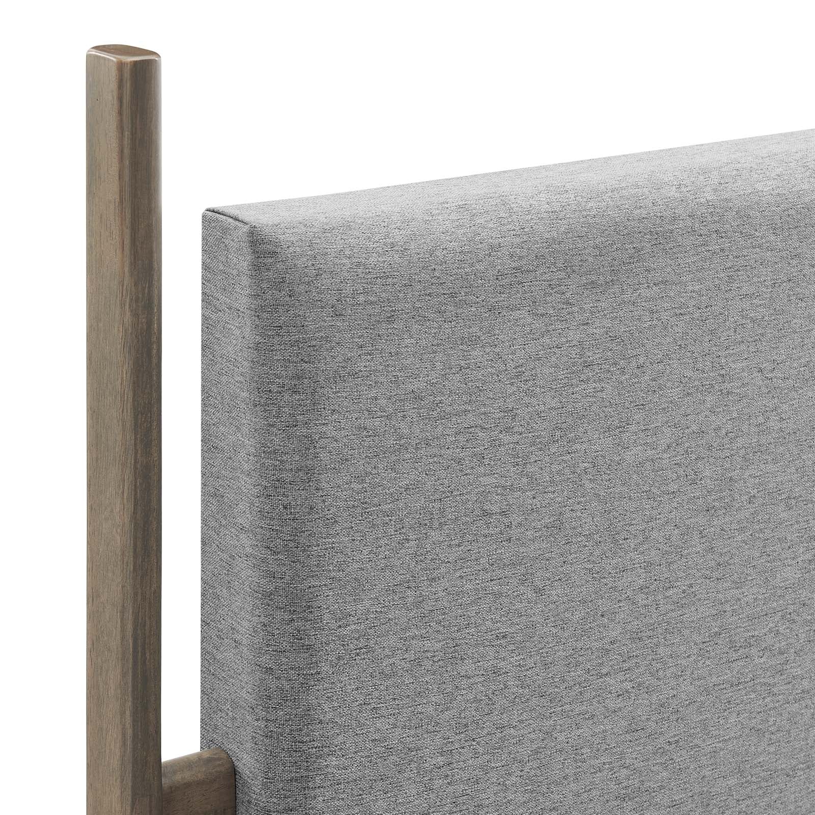 Modway Beds - Merritt Upholstered Queen Platform Bed Oak Light Gray
