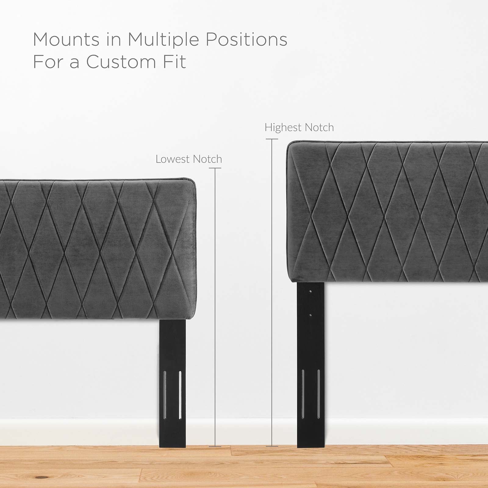 Modway Beds - Phillipa Performance Velvet Queen Platform Bed Charcoal