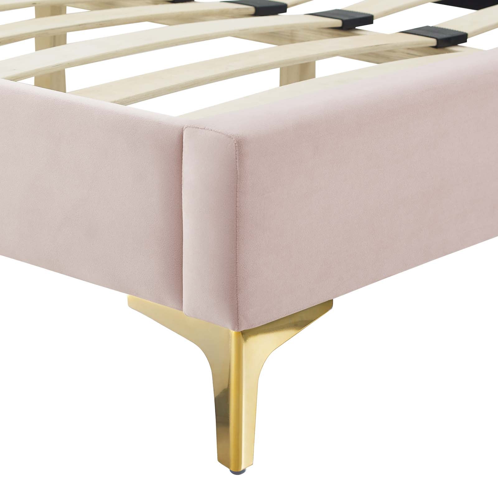 Modway Beds - Gwyneth Tufted Velvet 45"W Twin Platform Bed Pink