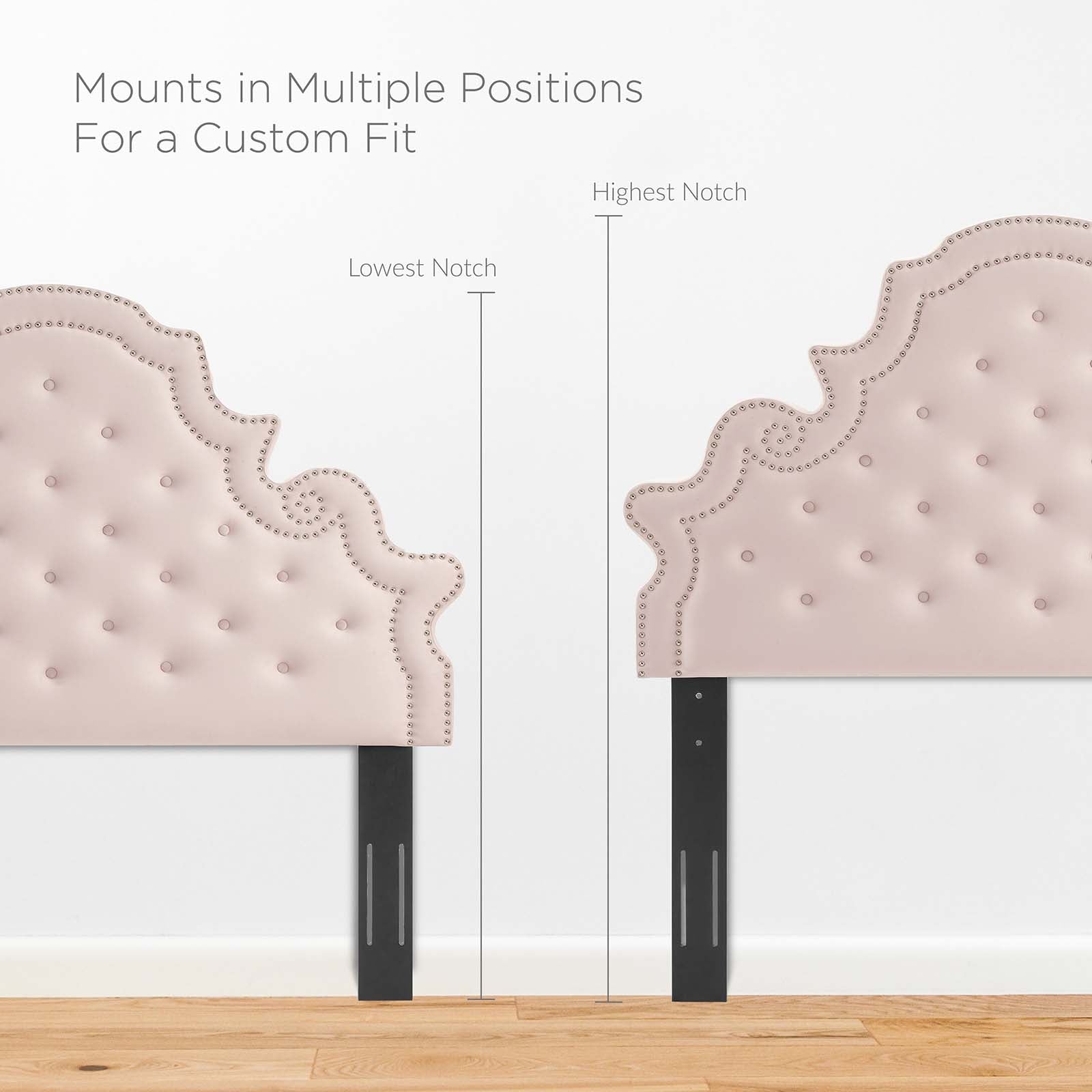 Modway Beds - Gwyneth Tufted Velvet 45"W Twin Platform Bed Pink