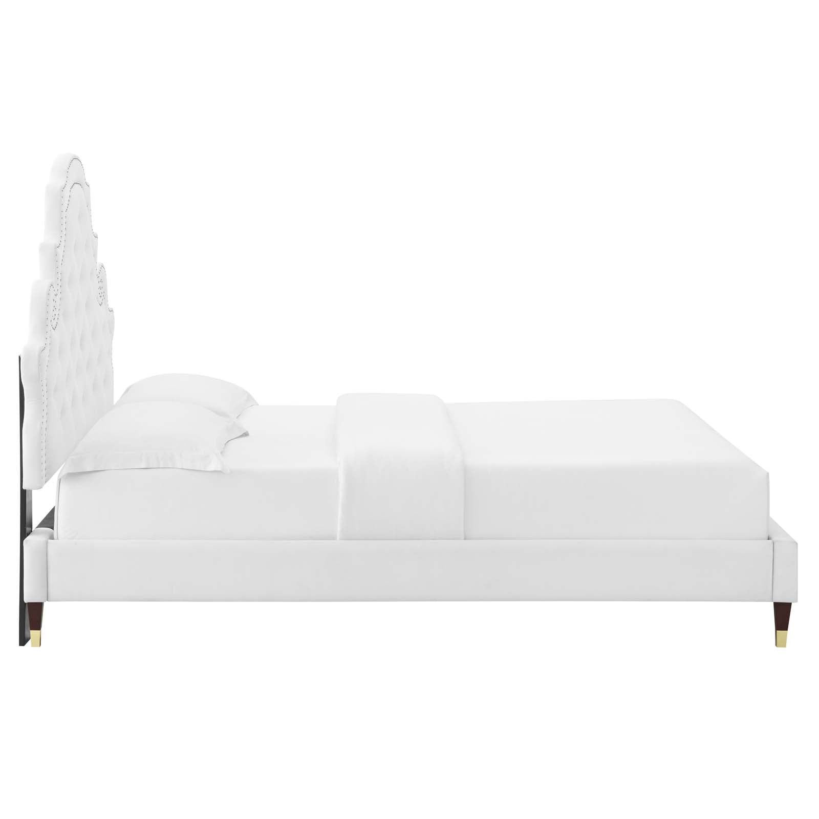 Modway Beds - Gwyneth Tufted Velvet Full Platform Bed White