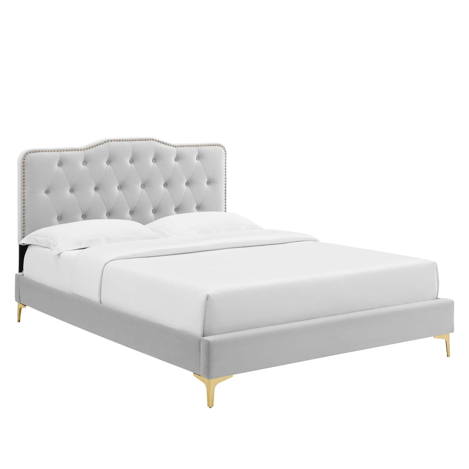 Modway Beds - Amber-King-Platform-Bed-Light-Gray