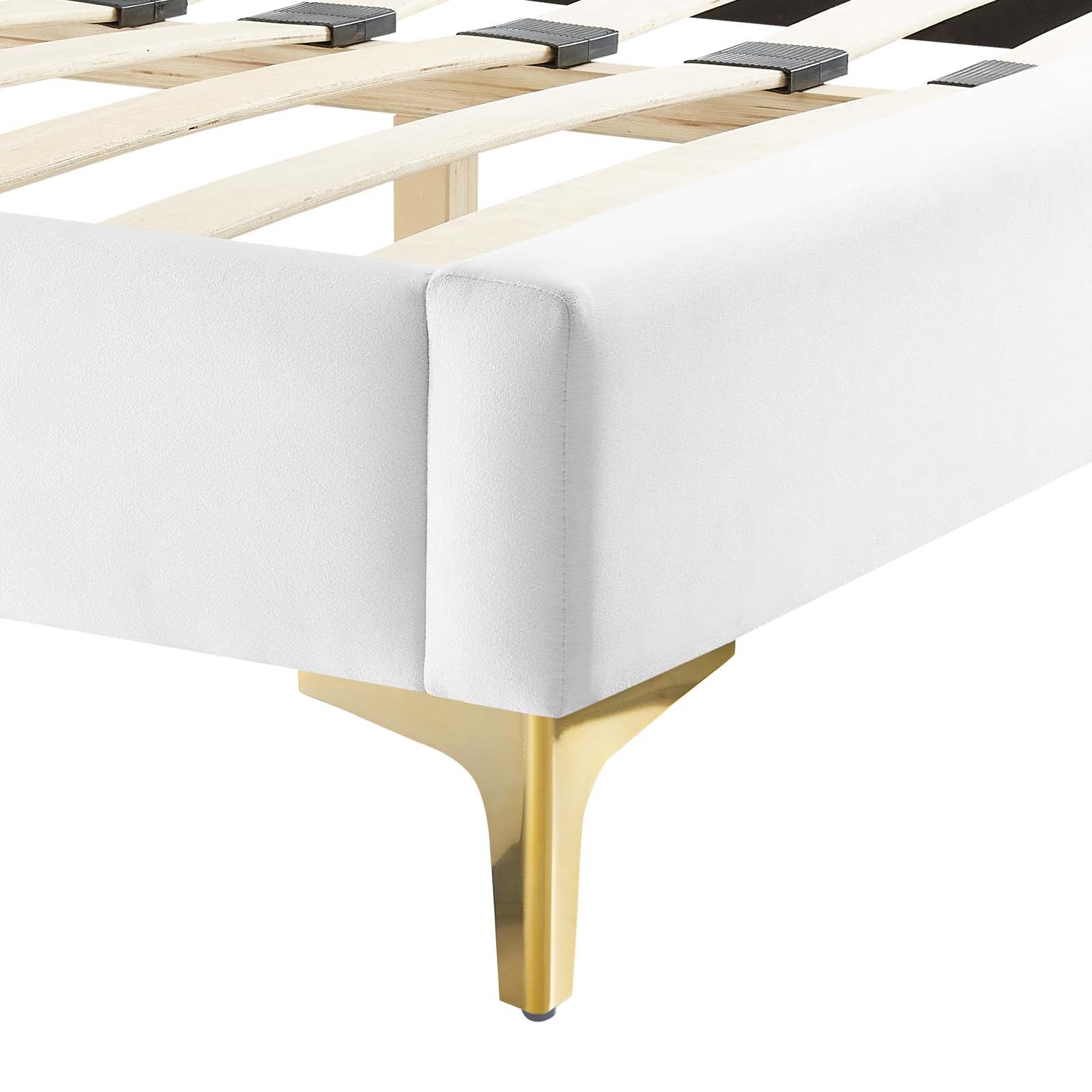 Modway Beds - Novi Performance Velvet Full Bed White MOD-6803-WHI
