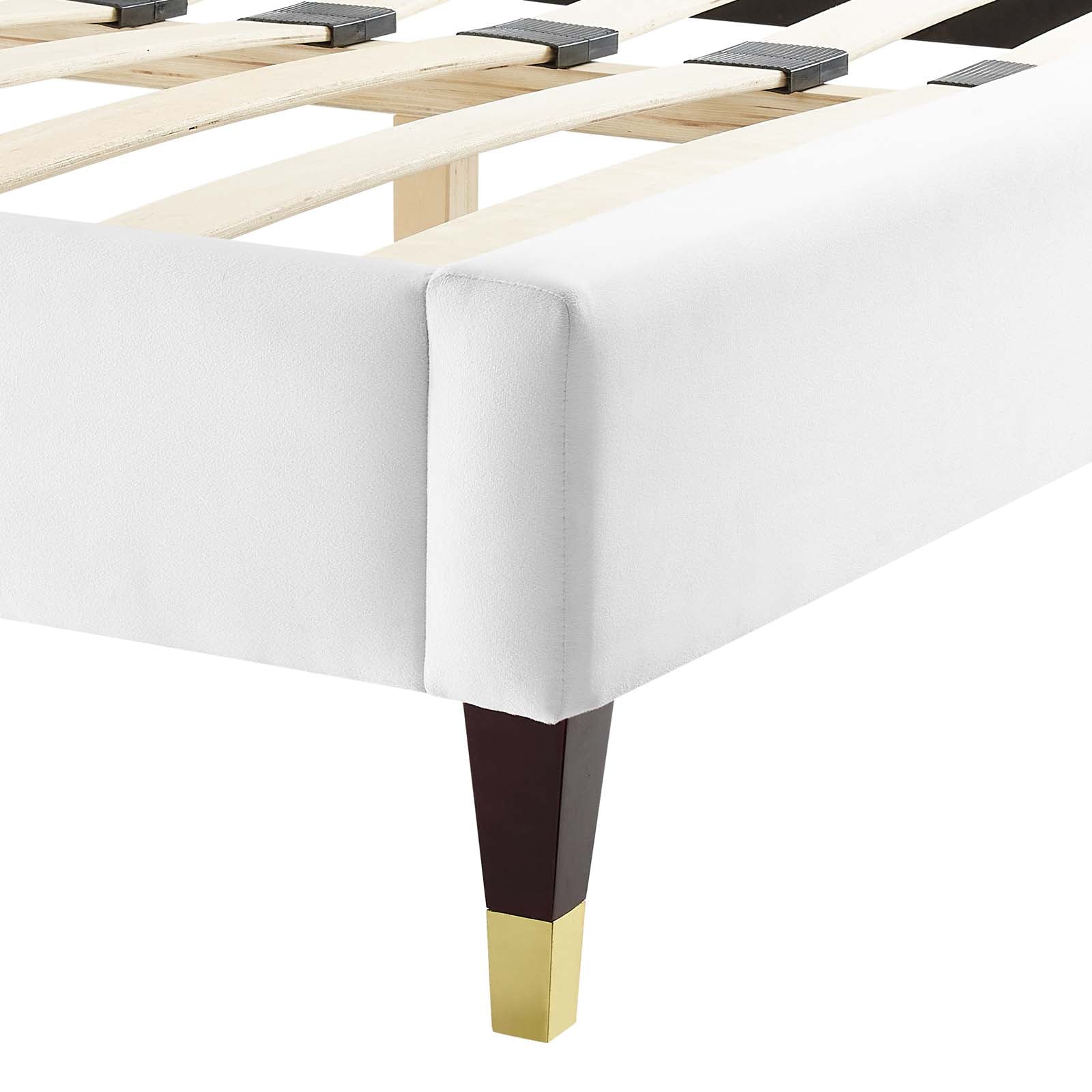 Modway Beds - Novi Performance Velvet Queen Bed White MOD-6823-WHI