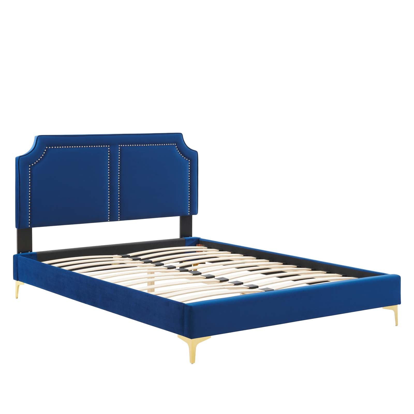 Modway Beds - Novi Performance Velvet King Bed Navy MOD-6833-NAV