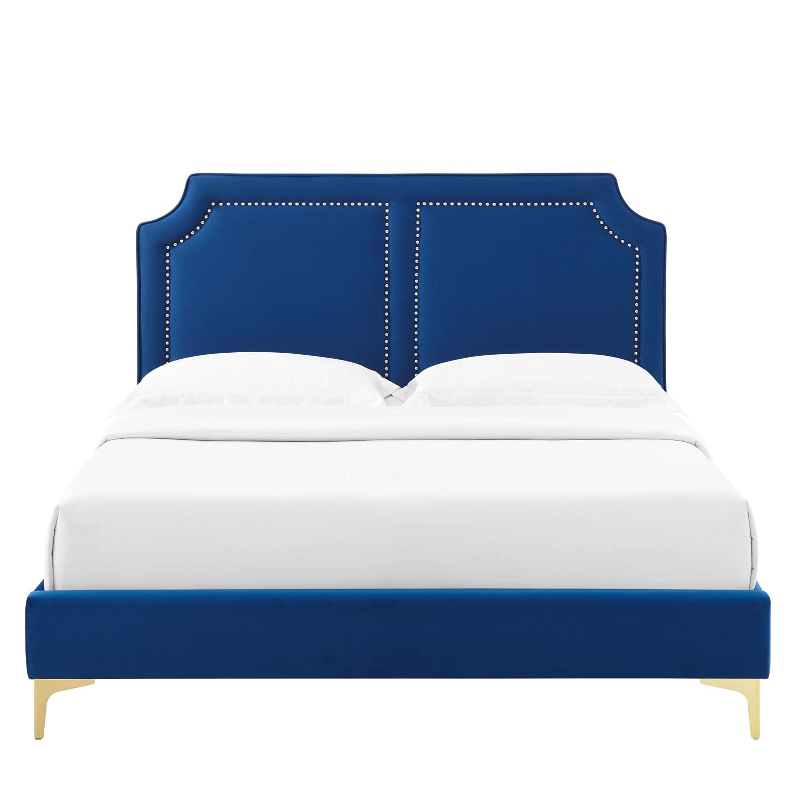 Modway Beds - Novi Performance Velvet King Bed Navy MOD-6833-NAV