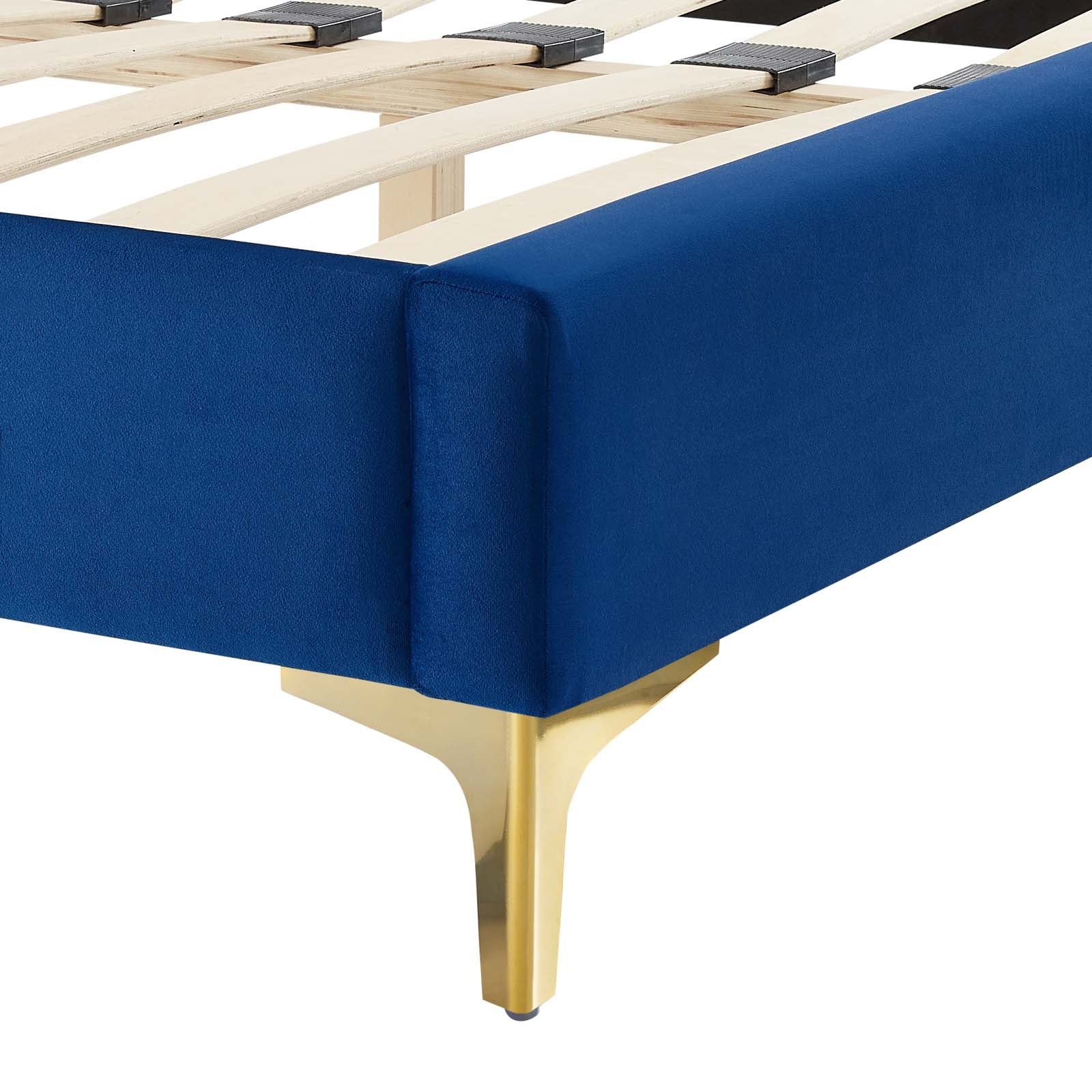 Modway Beds - Novi Performance Velvet King Bed Navy MOD-6833-NAV