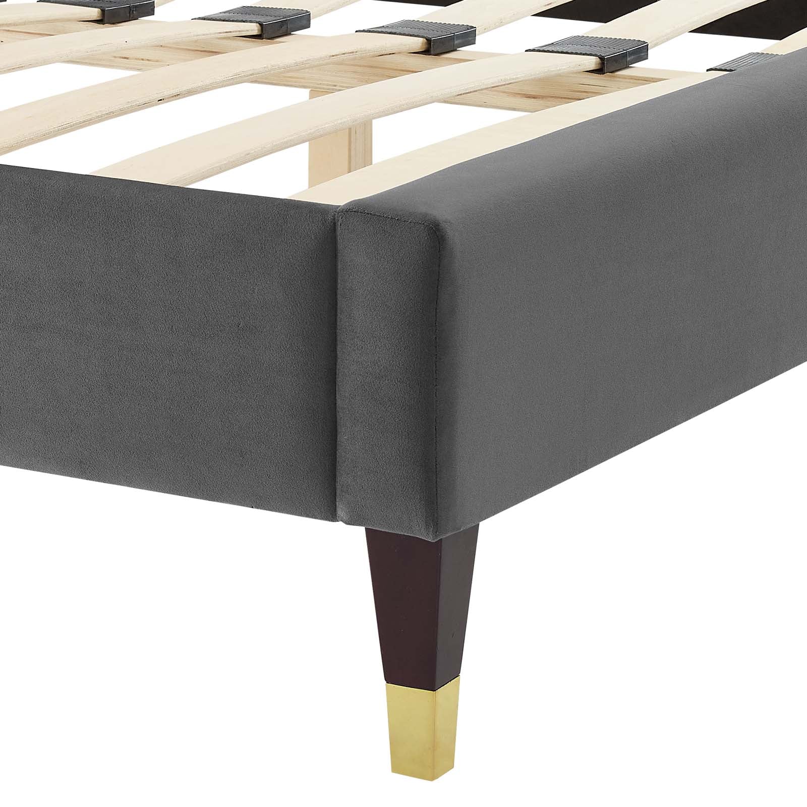 Modway Beds - Sasha Button-Tufted Performance Velvet King Bed Charcoal