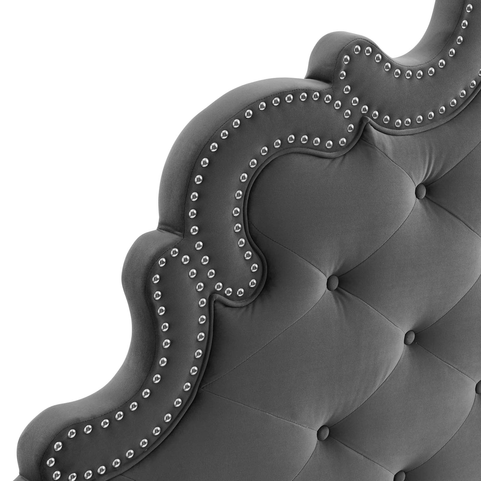 Modway Beds - Sasha Button-Tufted Performance Velvet King Bed Charcoal